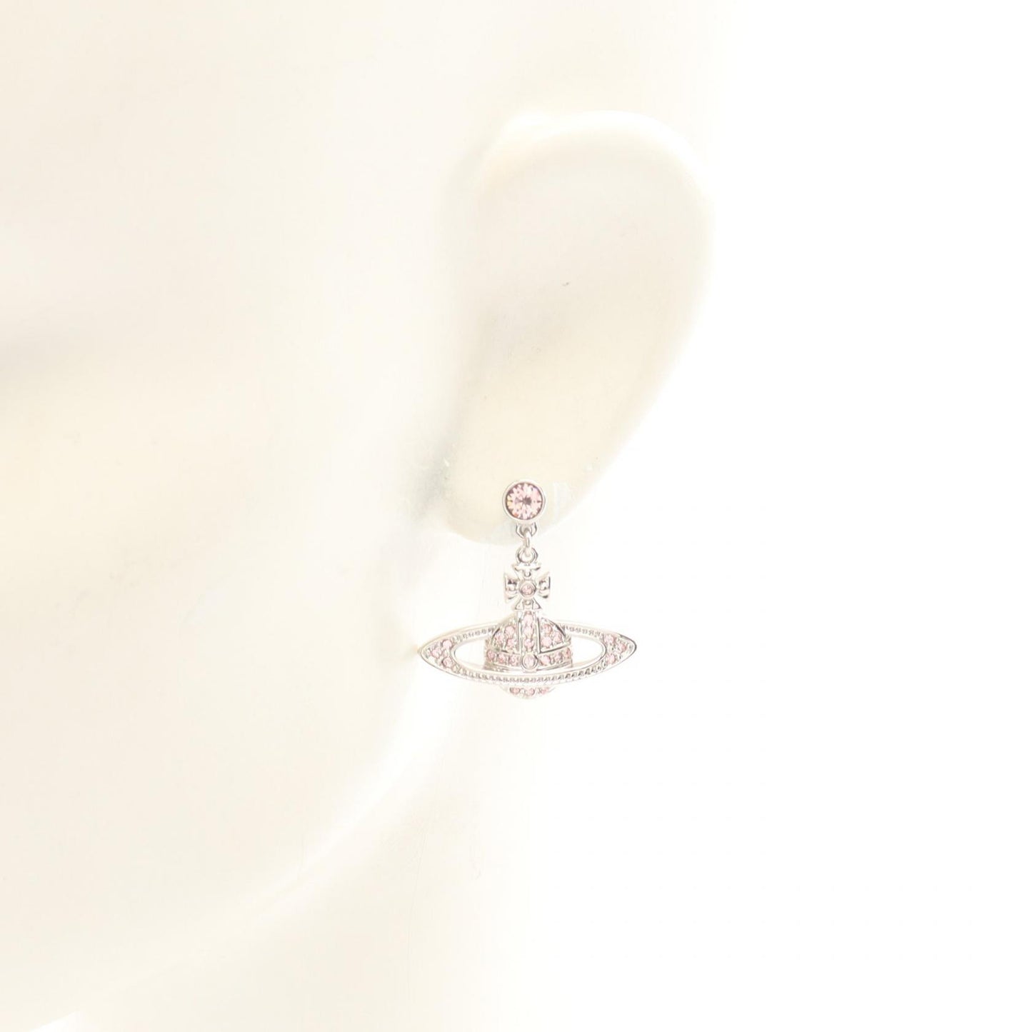 MINI BAS RELIEF DROP ピアス ステンレススチール ラインストーン シルバー ピンク ヴィヴィアンウエストウッド アクセサリー Vivienne Westwood