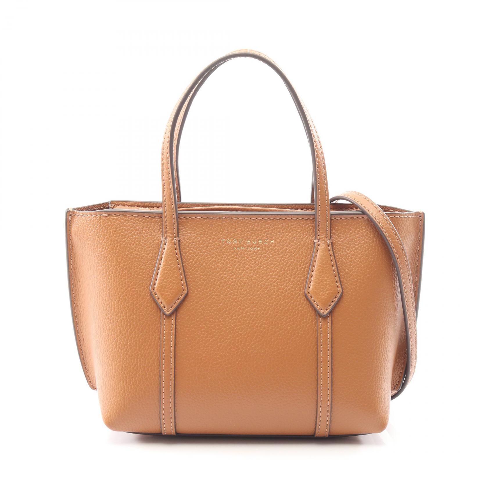 【新品未使用】　週末まで値下げ！　トリーバーチ　2wayハンドバッグ PERRY MINI TOTE 2WAY ハンドバッグ トートバッグ レザー ブラウン