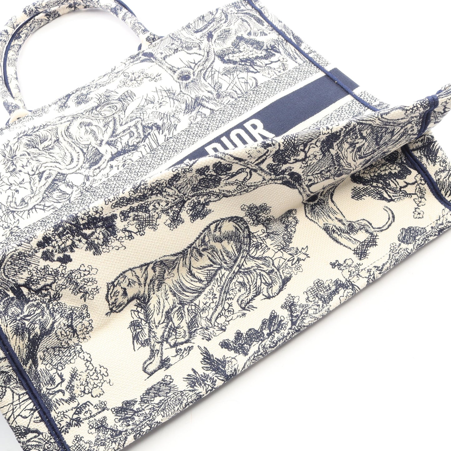 BOOK TOTE ブックトート ラージ ハンドバッグ トートバッグ キャンバス アイボリー ネイビー クリスチャンディオール バッグ Christian Dior