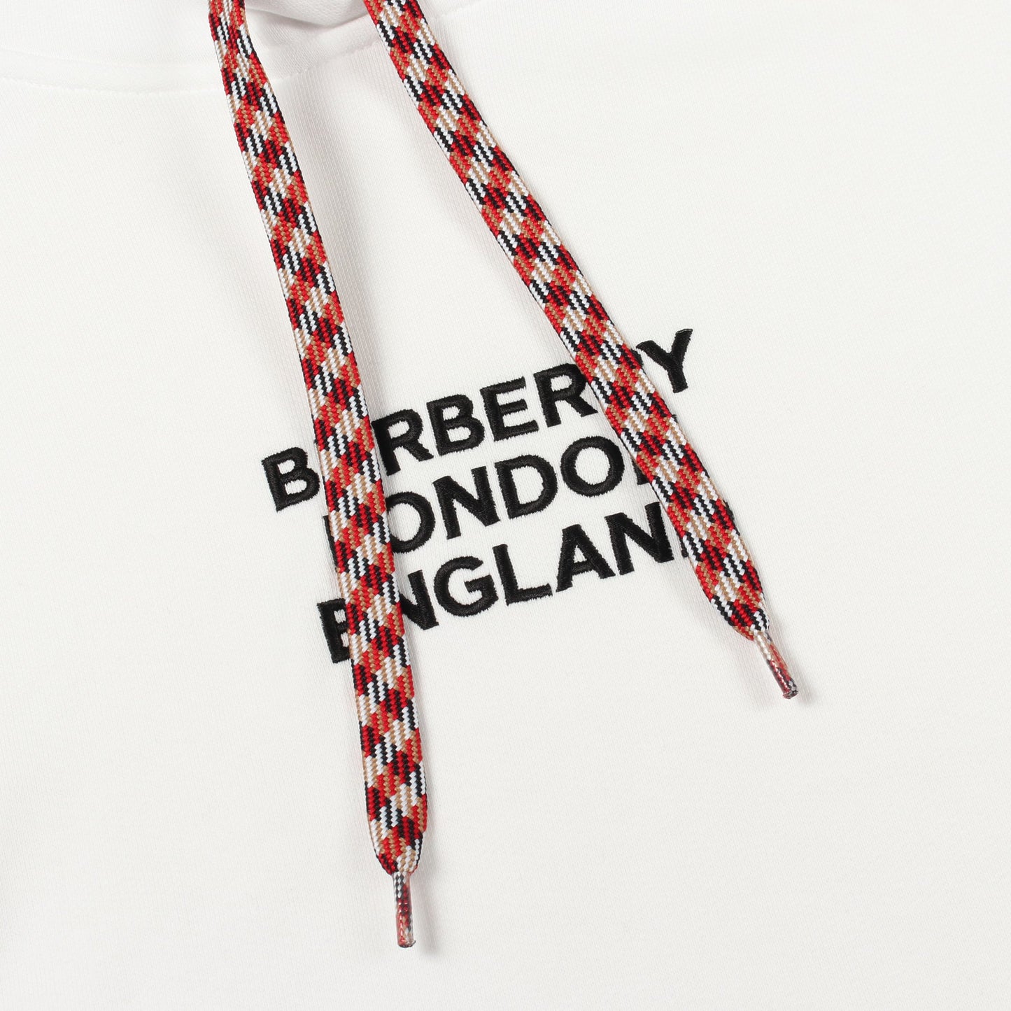 ロゴ刺繍 プルオーバーパーカー コットン ホワイト バーバリー トップス BURBERRY