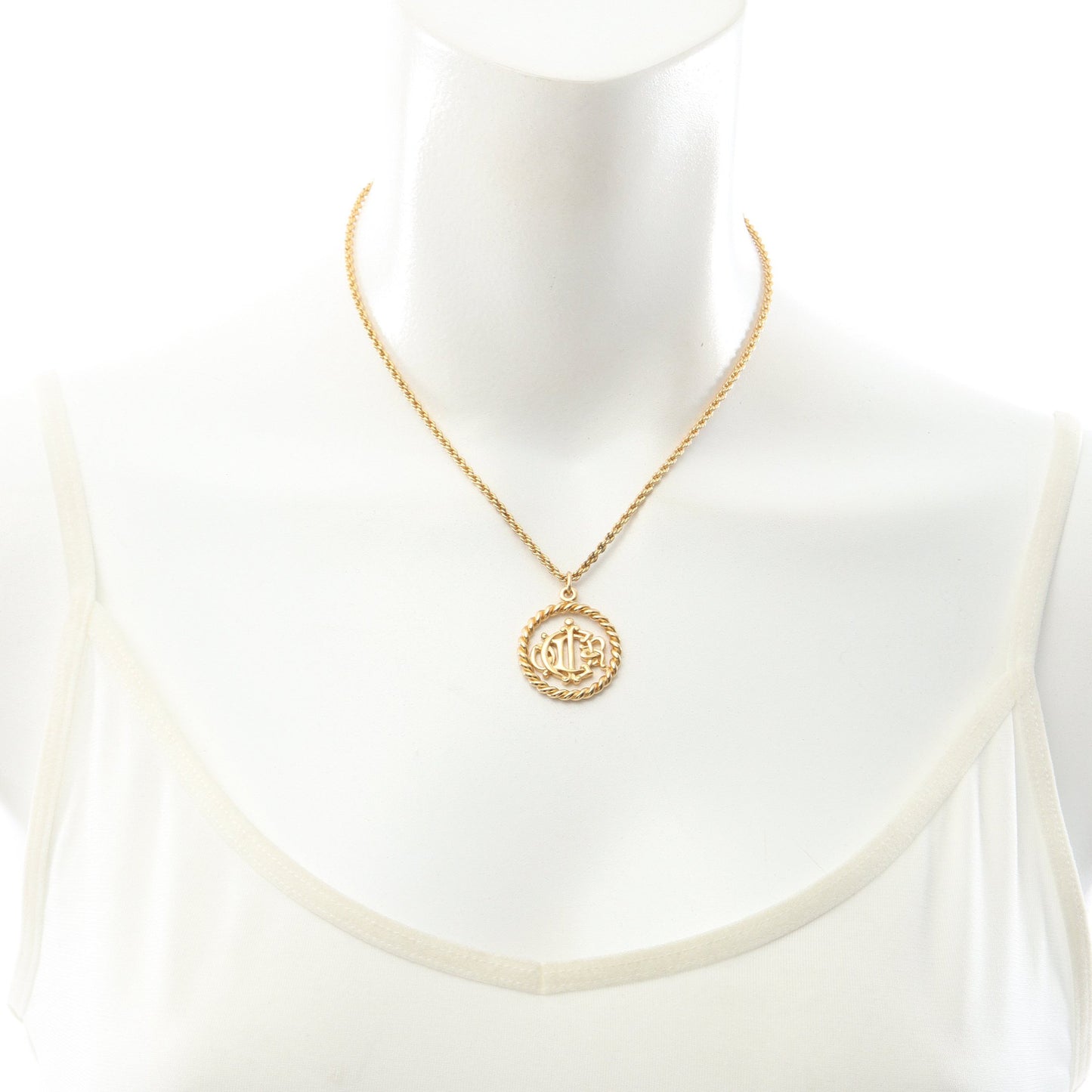 ラージロゴ サークル ネックレス GP ゴールド クリスチャンディオール アクセサリー Christian Dior
