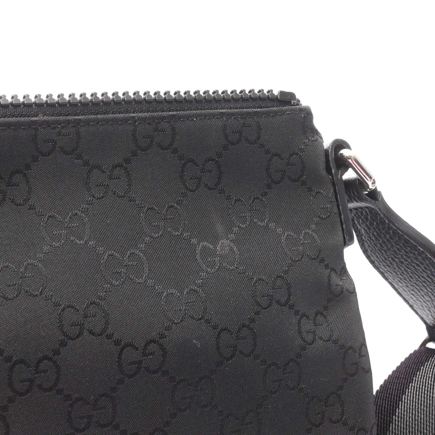 GG柄 ショルダーバッグ ナイロン レザー ブラック グッチ バッグ GUCCI