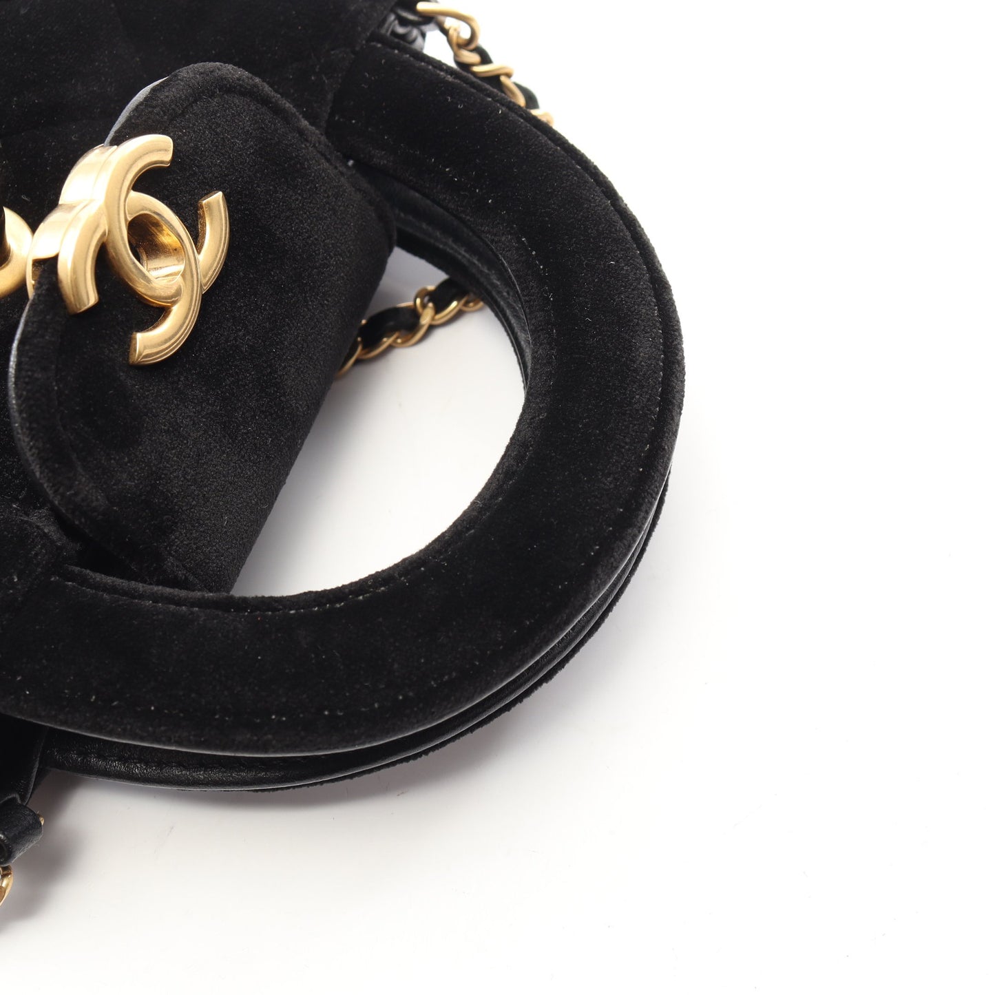マトラッセ 2WAY チェーンショルダーバッグ ベロア ブラック ゴールド金具 シャネル バッグ CHANEL
