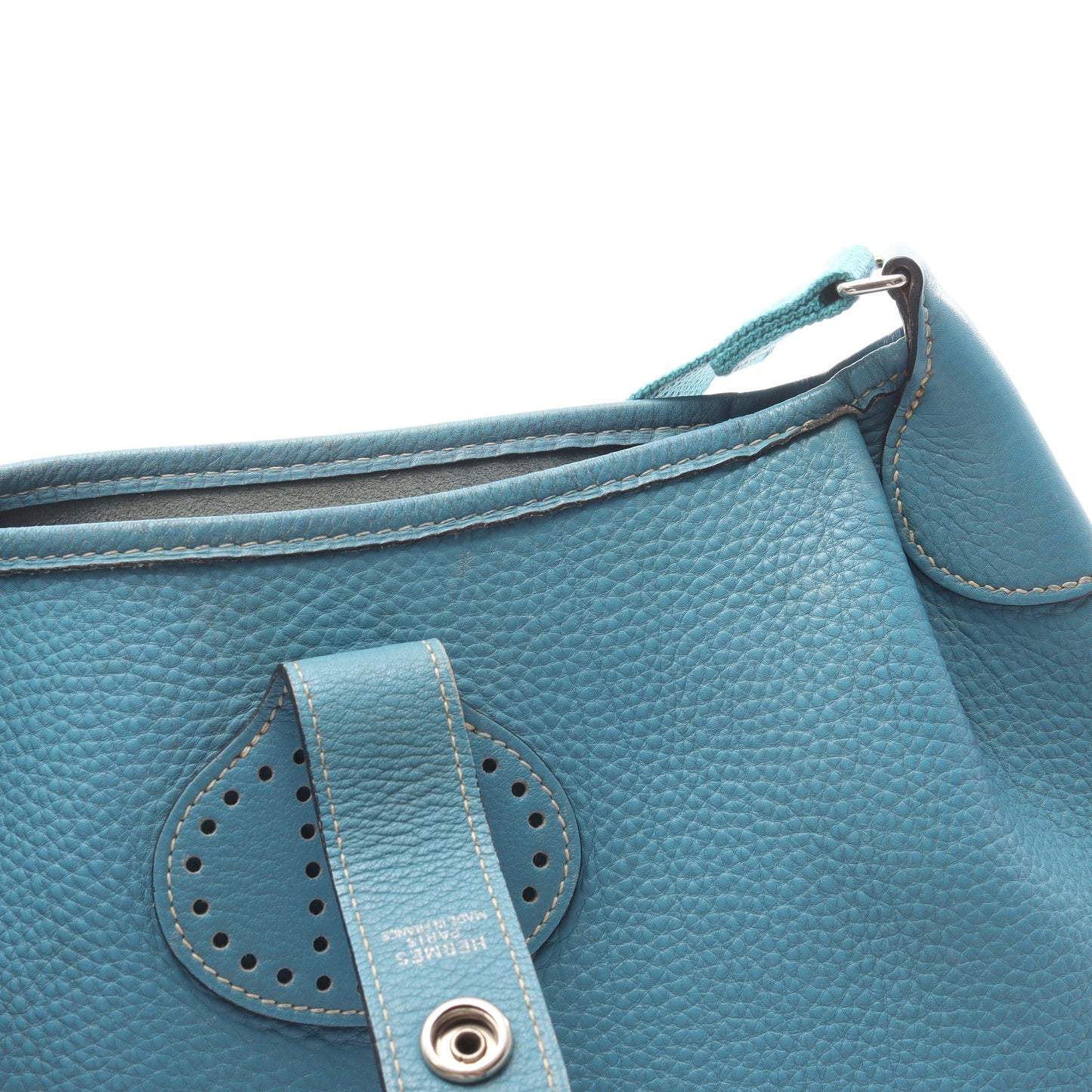 ロデオドゥ ブルージーン ショルダーバッグ トリヨンクレマンス ブルー シルバー金具 □C刻印 エルメス バッグ HERMES