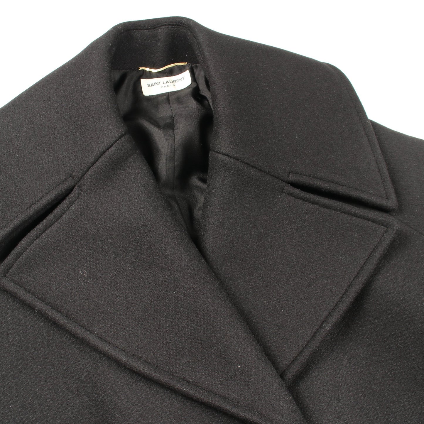 メルトンコクーン コート ウール ブラック サンローランパリ アウター SAINT LAURENT PARIS