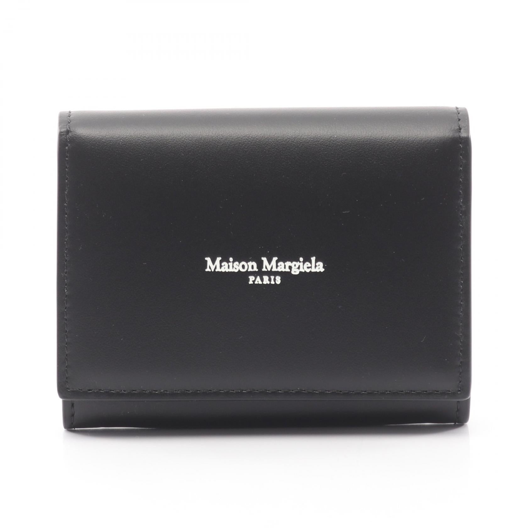 Maison Margiela 黒 レザー 二つ折り財布 Maison Margiela メゾン