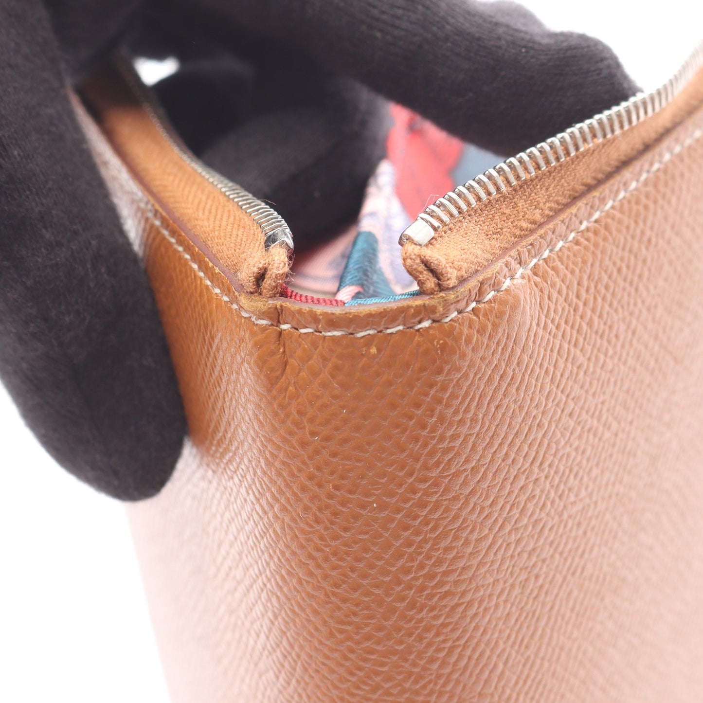 アザップロング シルクイン ゴールド ラウンドファスナー長財布 ヴォーエプソン ブラウン シルバー金具 Z刻印 エルメス 財布・小物 HERMES