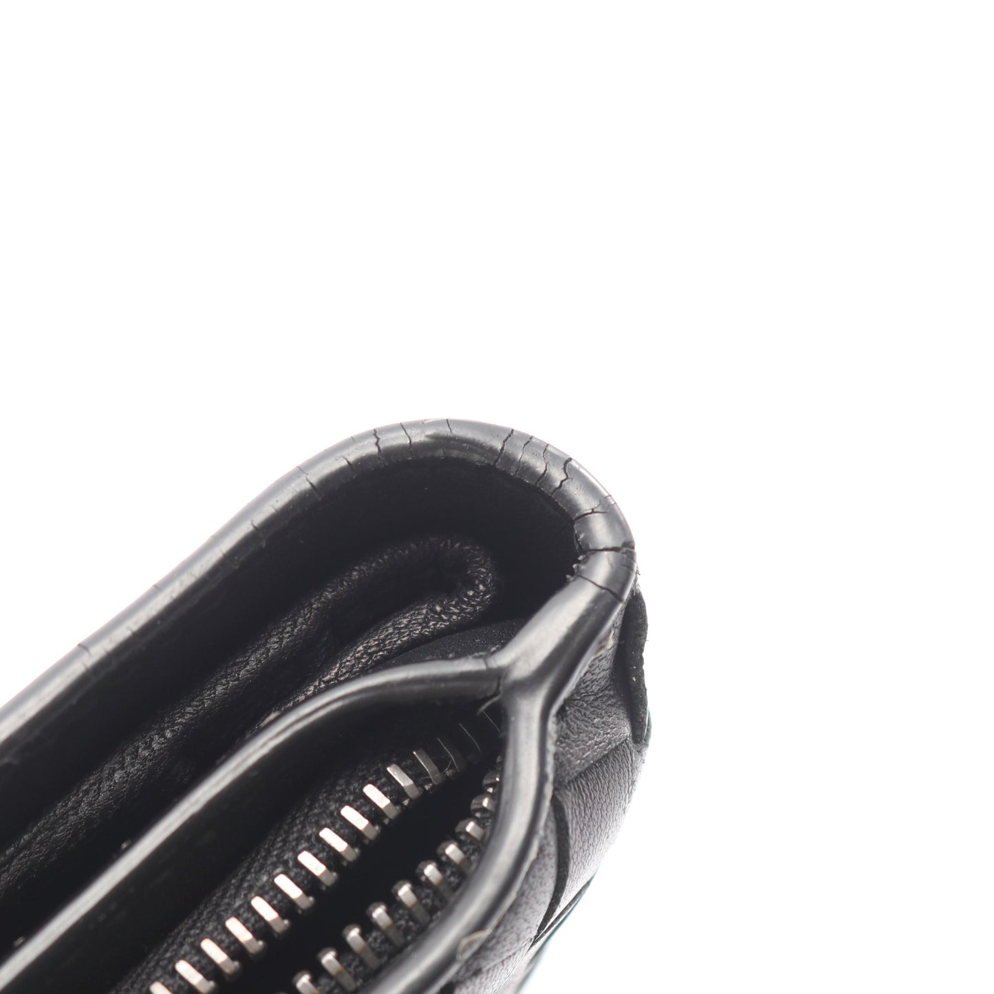 イントレチャート 二つ折り財布 レザー ブラック ボッテガヴェネタ 財布・小物 BOTTEGA VENETA