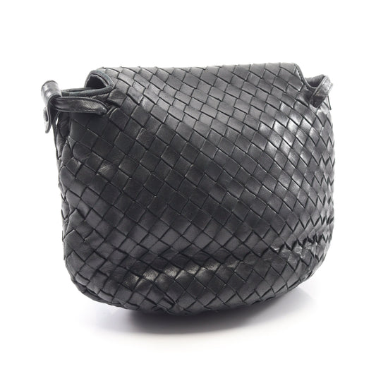 イントレチャート ショルダーバッグ レザー ブラック ボッテガヴェネタ