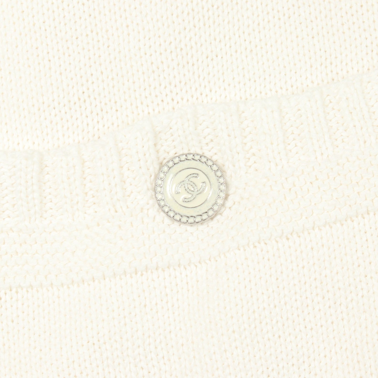 ココマークボタン ニット コットン ホワイト シャネル トップス CHANEL