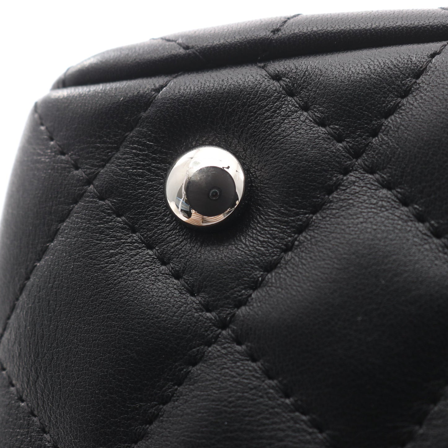 カンボンライン ボーリングバッグ ショルダーバッグ レザー エナメルレザー ブラック シルバー金具 シャネル バッグ CHANEL