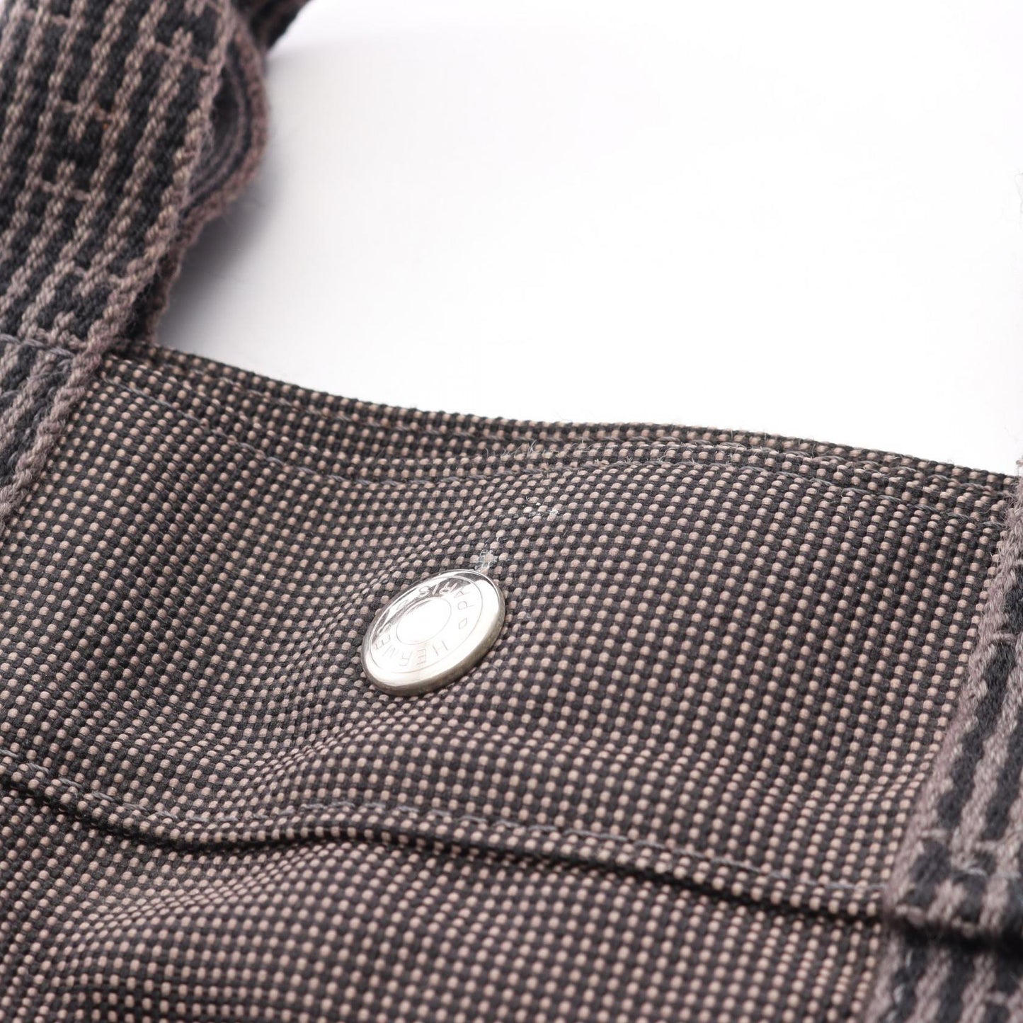 エールラインMM ハンドバッグ トートバッグ ナイロンキャンバス ダークグレー シルバー金具 エルメス バッグ HERMES