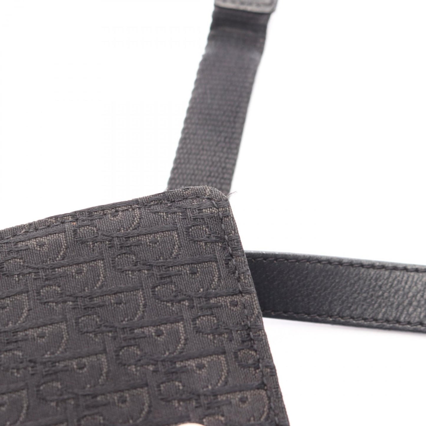 ストリートシック トロッター ショルダーバッグ キャンバス レザー ブラック クリスチャンディオール バッグ Christian Dior