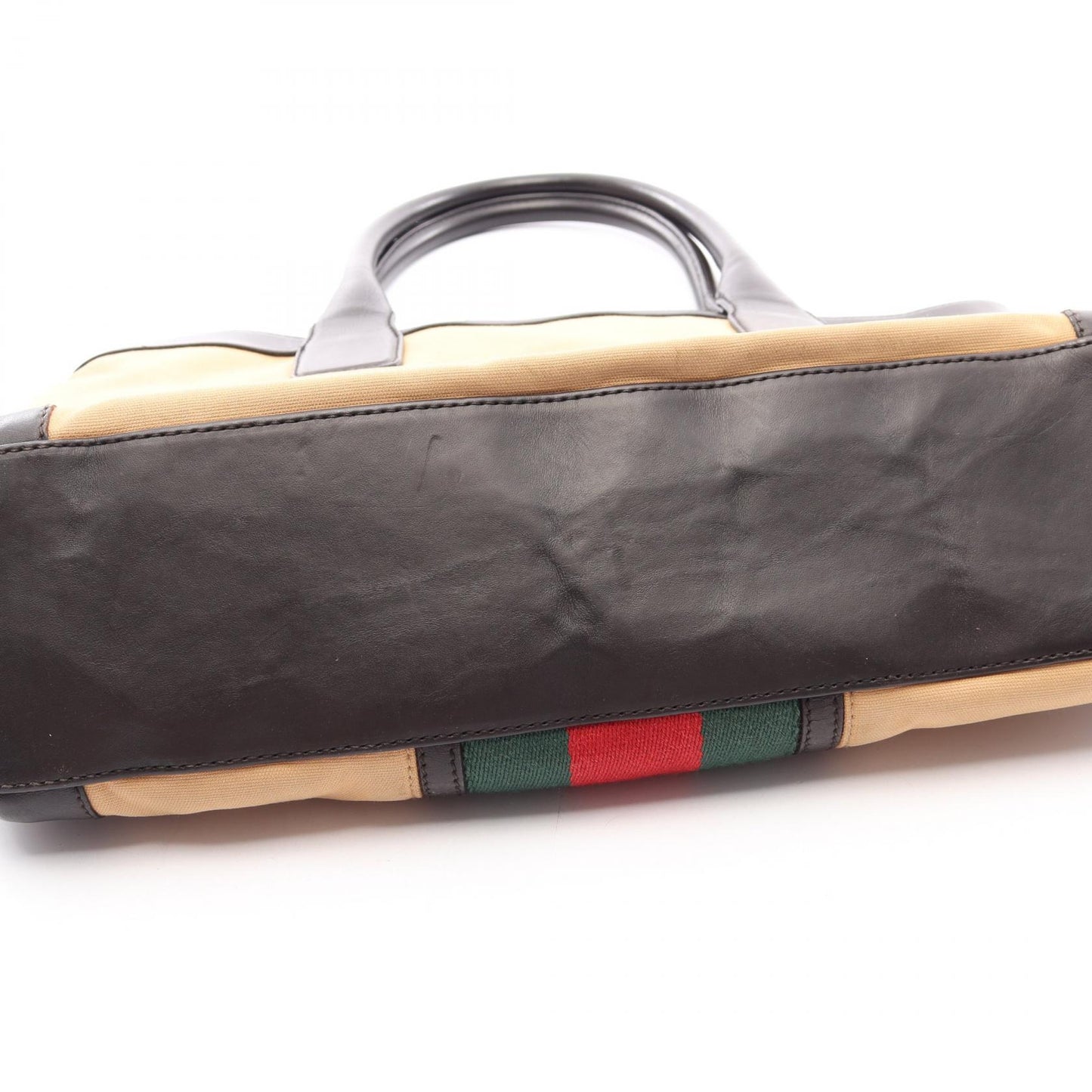 シェリーライン ハンドバッグ トートバッグ キャンバス レザー イエローブラウン ダークブラウン マルチカラー グッチ バッグ GUCCI