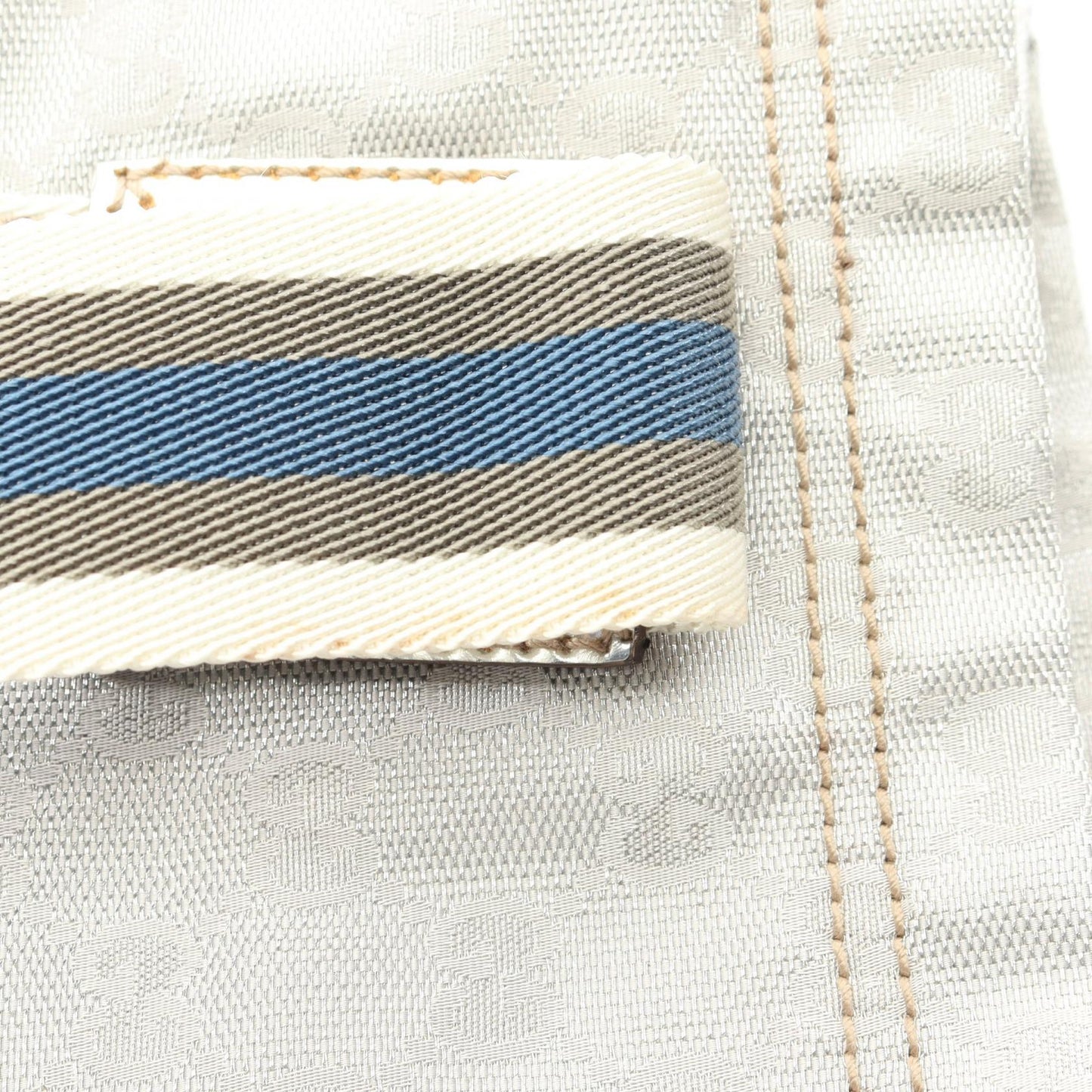 GGキャンバス シェリーライン ハンドバッグ トートバッグ キャンバス レザー シルバー マルチカラー グッチ バッグ GUCCI
