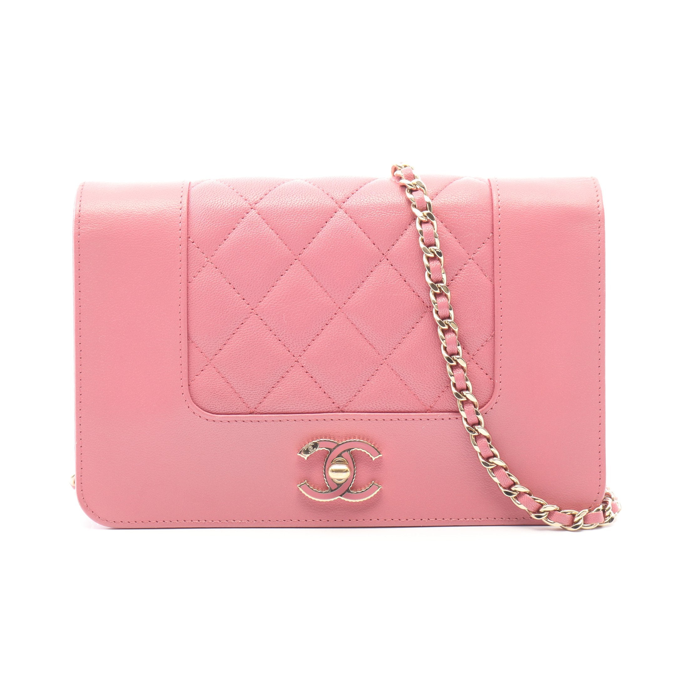 ★美品★ シャネル マドモアゼル チェーンウォレット ピンク ゴールド金具 マドモアゼル チェーンウォレット ソフトキャビアスキン ピンク