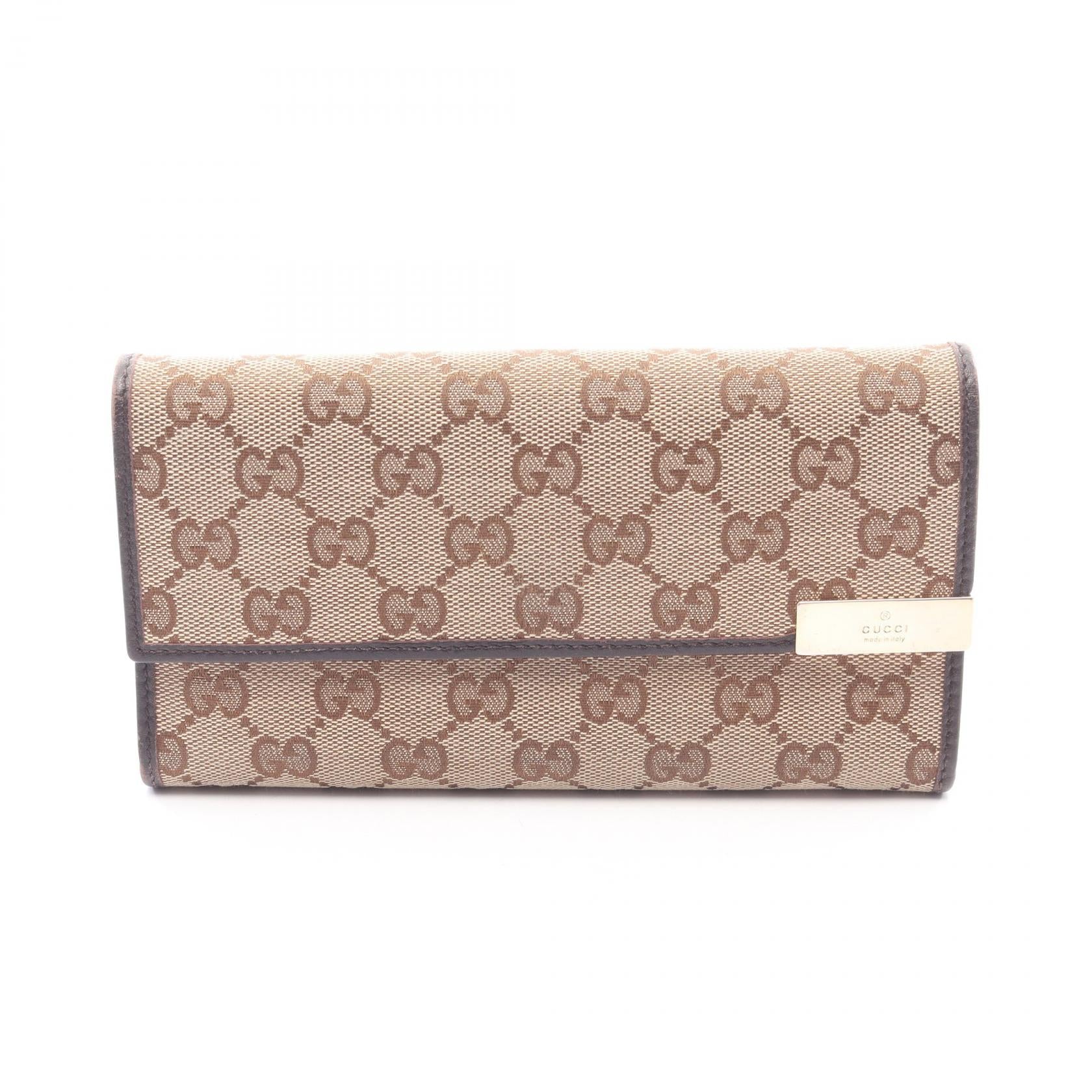 美品　GUCCI GGキャンバス ブラウン 231841・2091 長財布 二つ折り GGキャンバス グッチ GUCCI 長財布 二つ折り ブラウン 小物