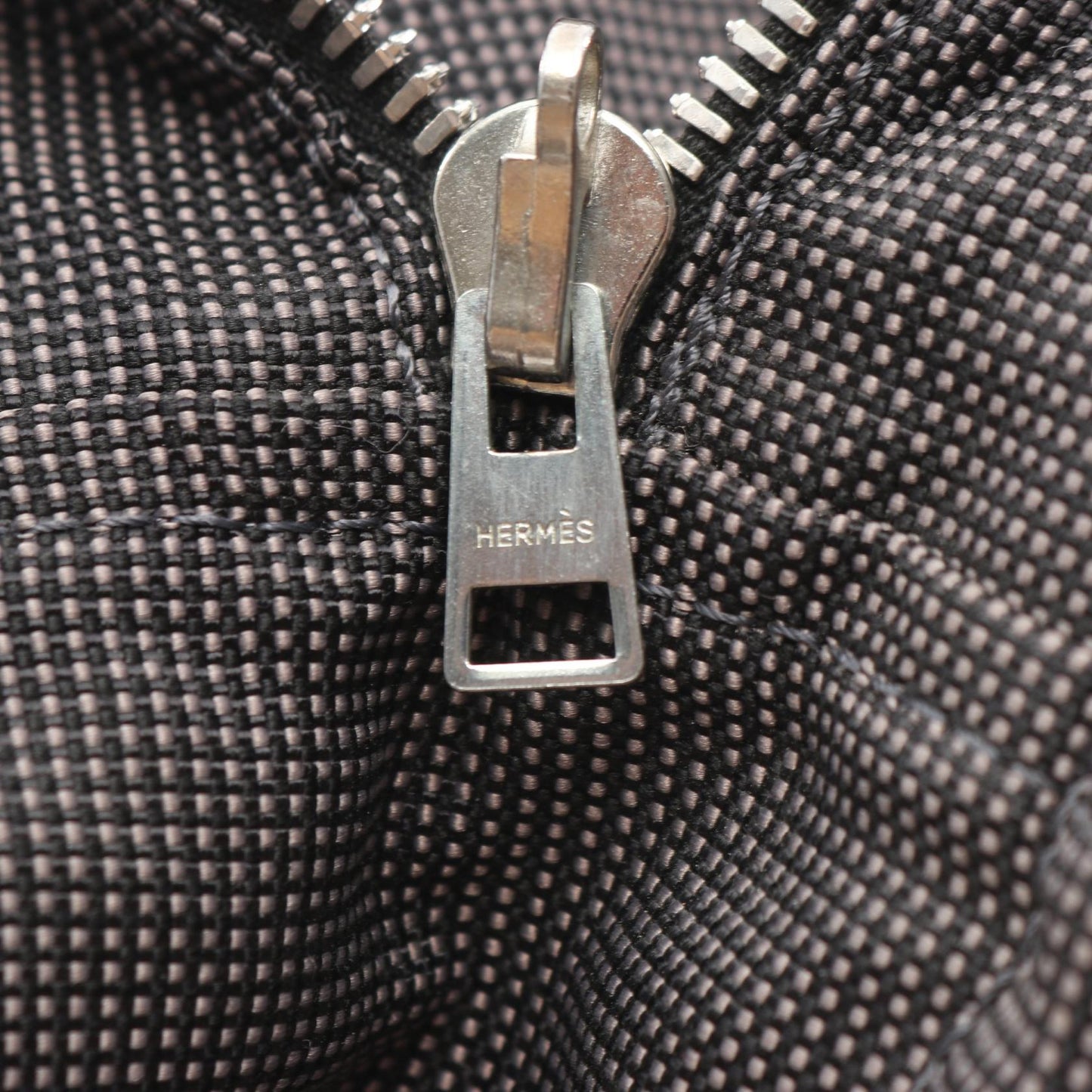 エールラインMM ハンドバッグ トートバッグ ナイロンキャンバス ダークグレー シルバー金具 エルメス バッグ HERMES