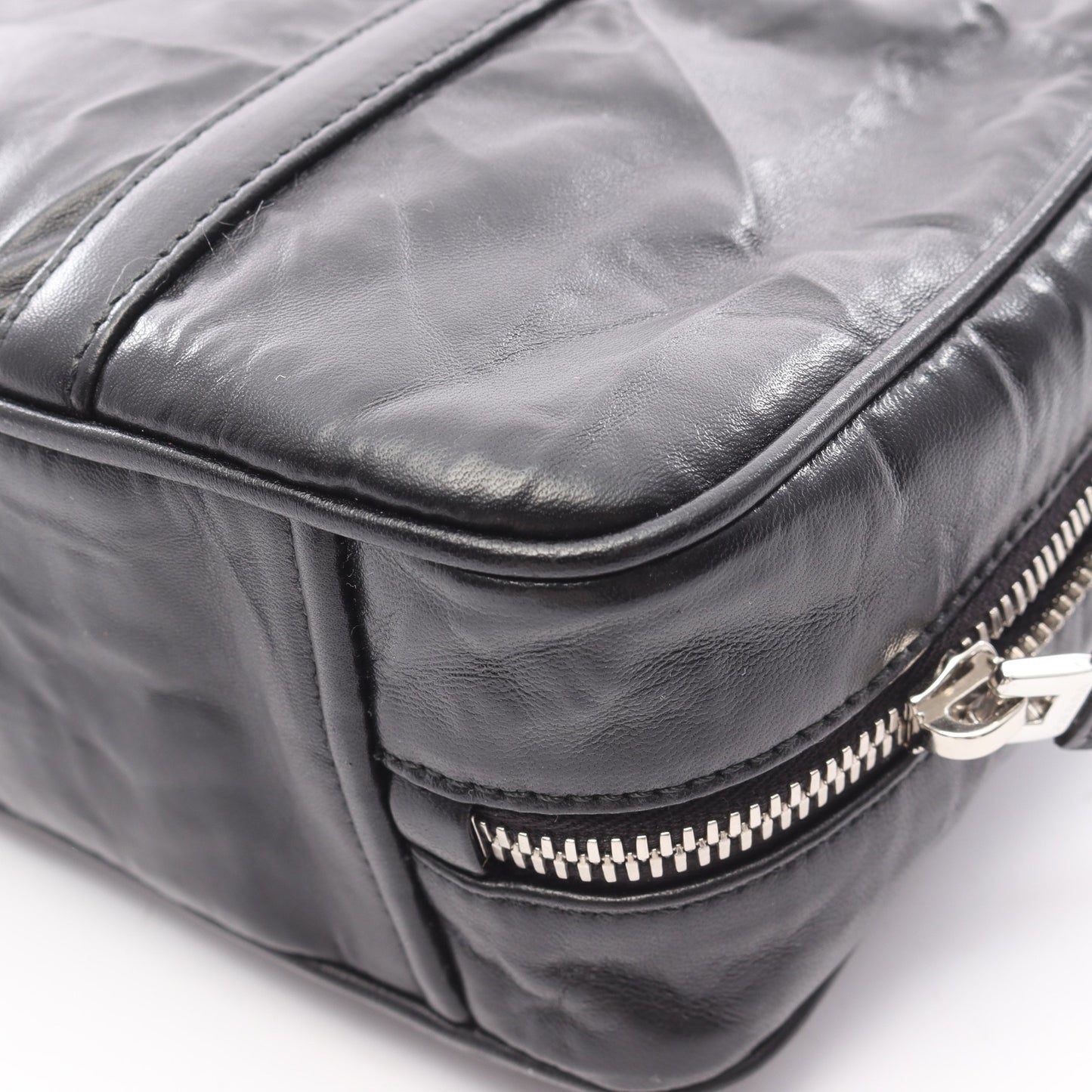 Re-Edition 2001 2WAY ハンドバッグ レザー ブラック プラダ バッグ PRADA