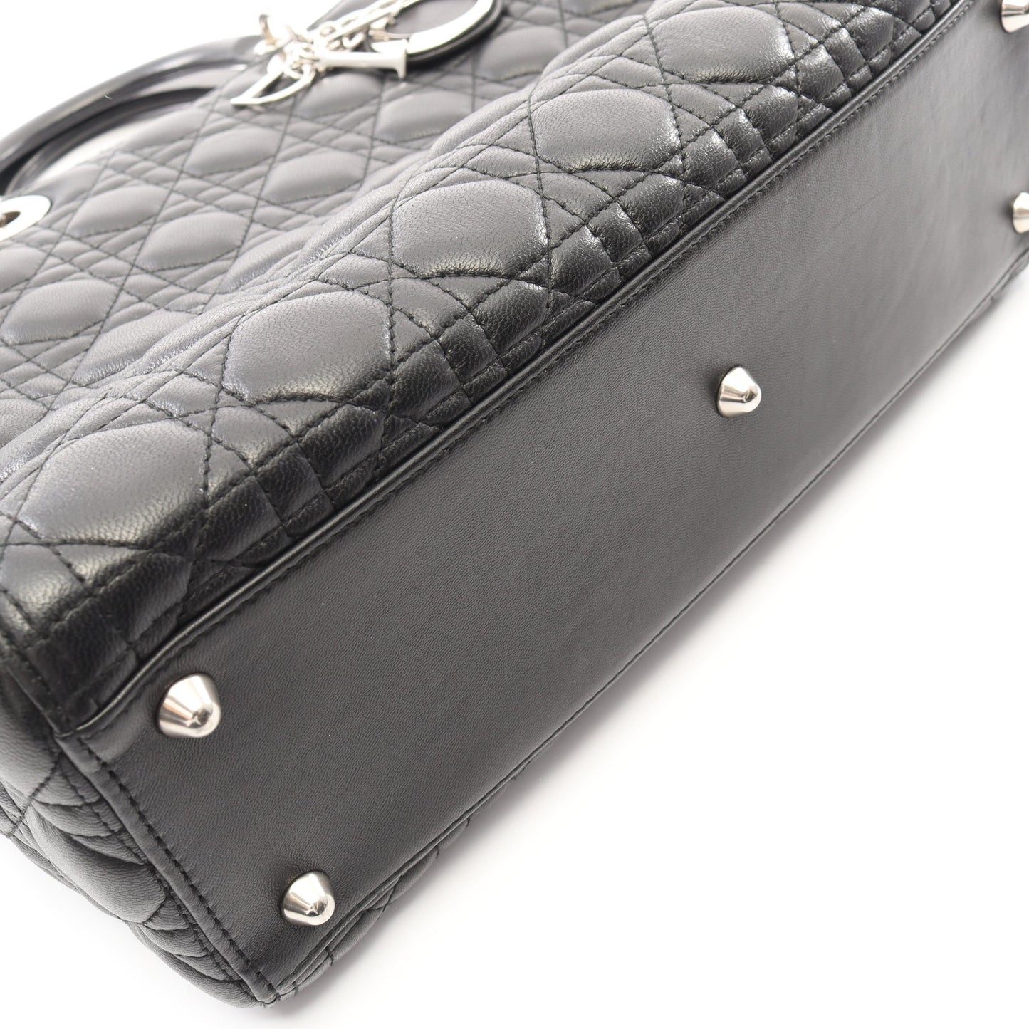 レディディオール ラージ カナージュ 2WAY ハンドバッグ レザー ブラック クリスチャンディオール バッグ Christian Dior