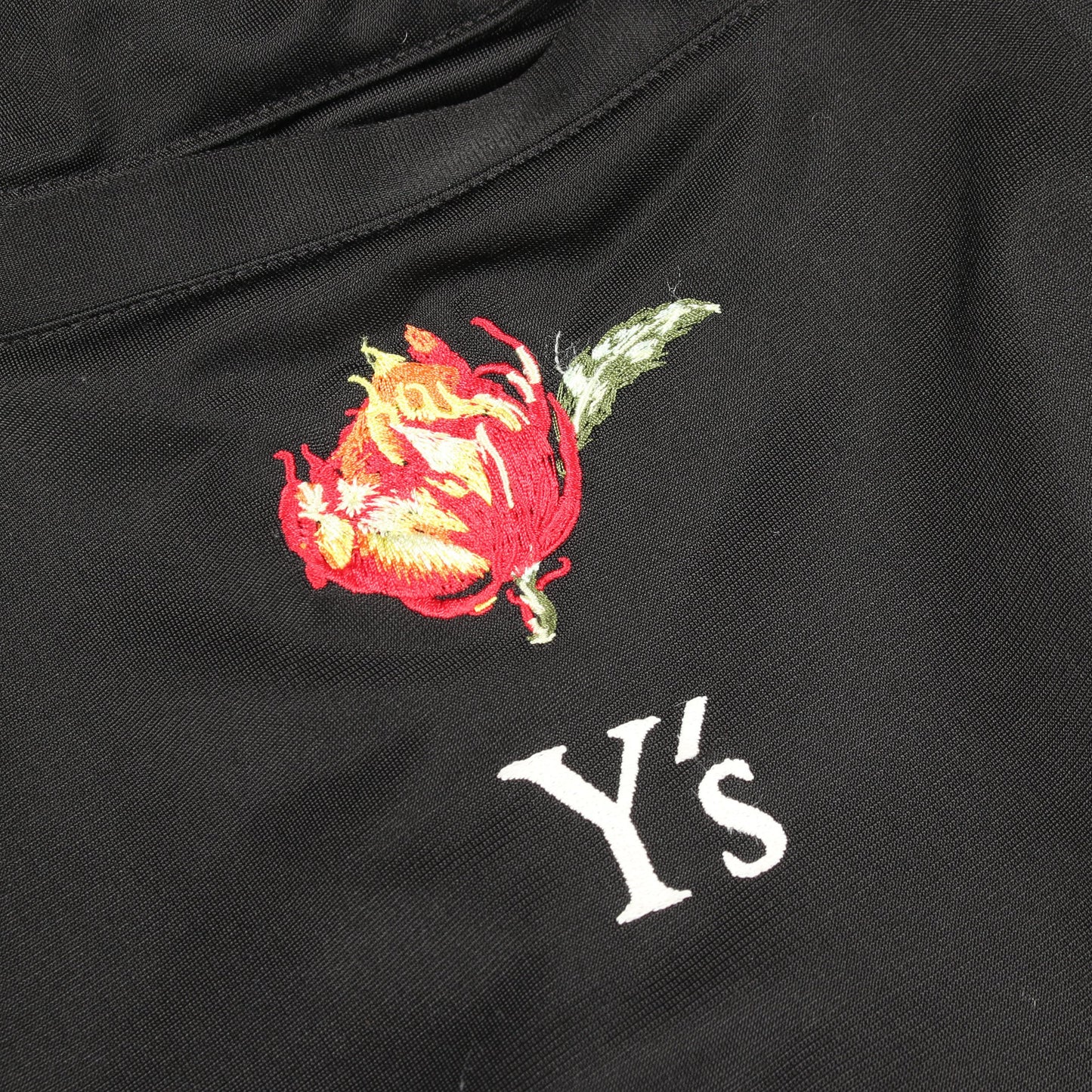 Y's × adidas CACTUS FLOWER TRACK PANTS 刺繍 ジョガーパンツ ブラック ワイズ ボトムス Y's