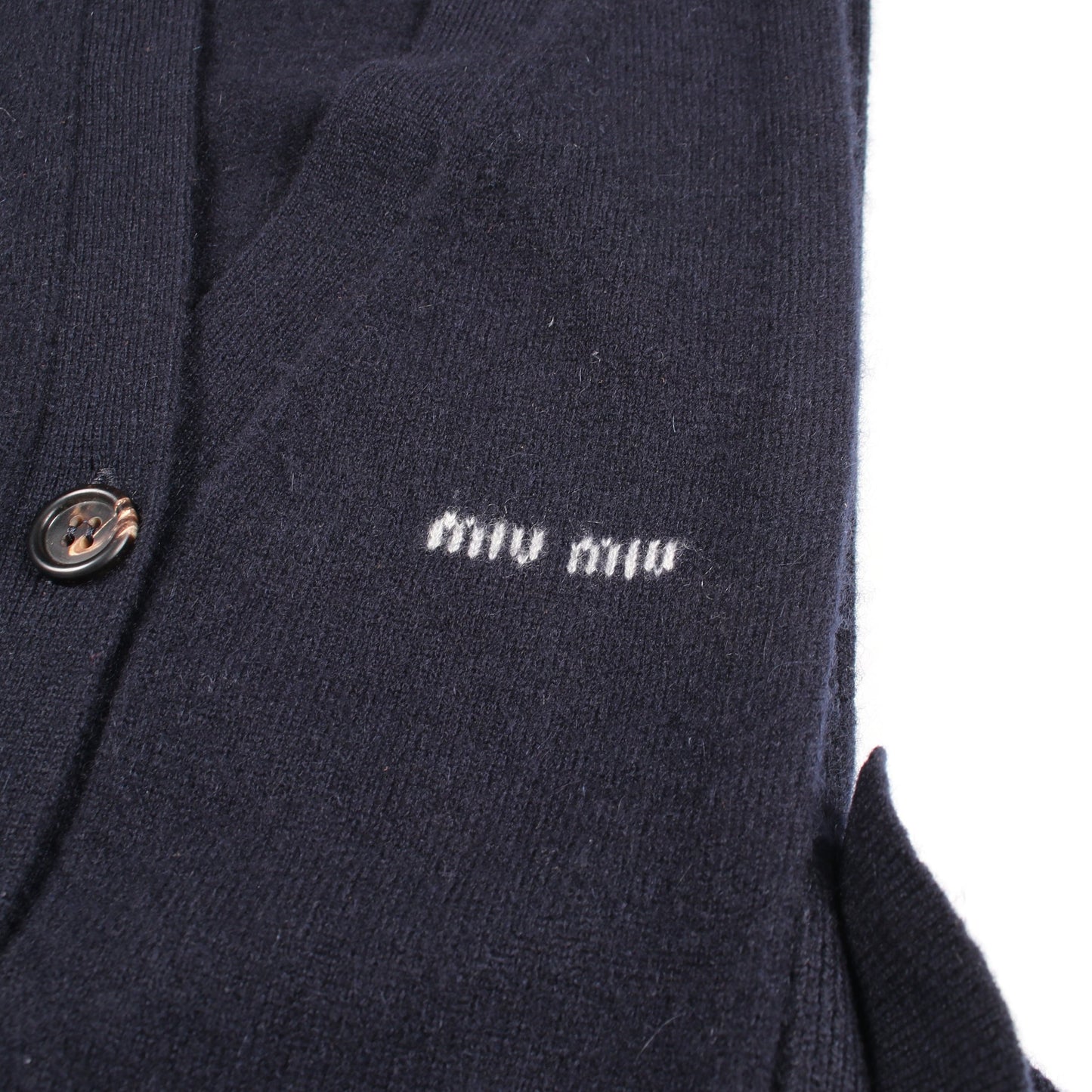 サイドオープン ベスト カシミヤ ネイビー ミュウミュウ トップス miu miu
