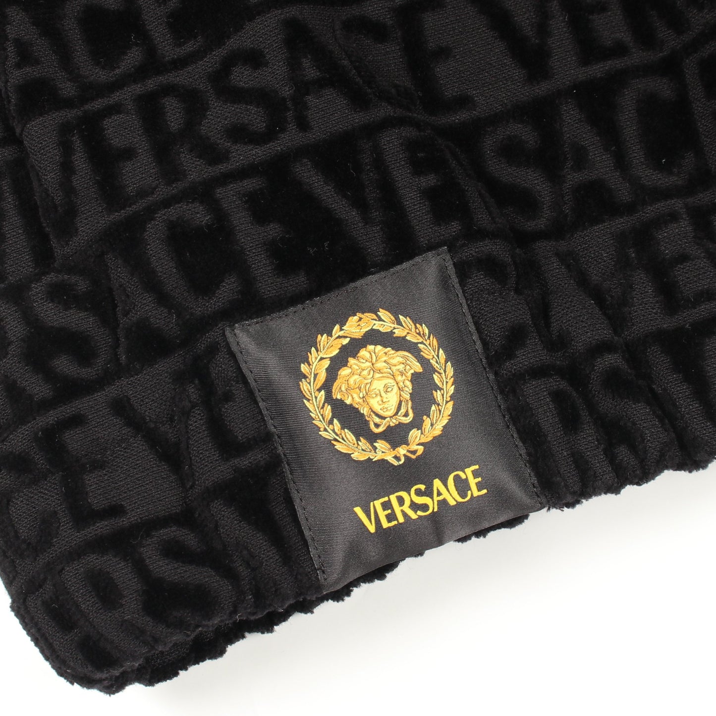バロック ロゴ総柄 トラックジャケット コットン ブラック イエロー ヴェルサーチ アウター Versace