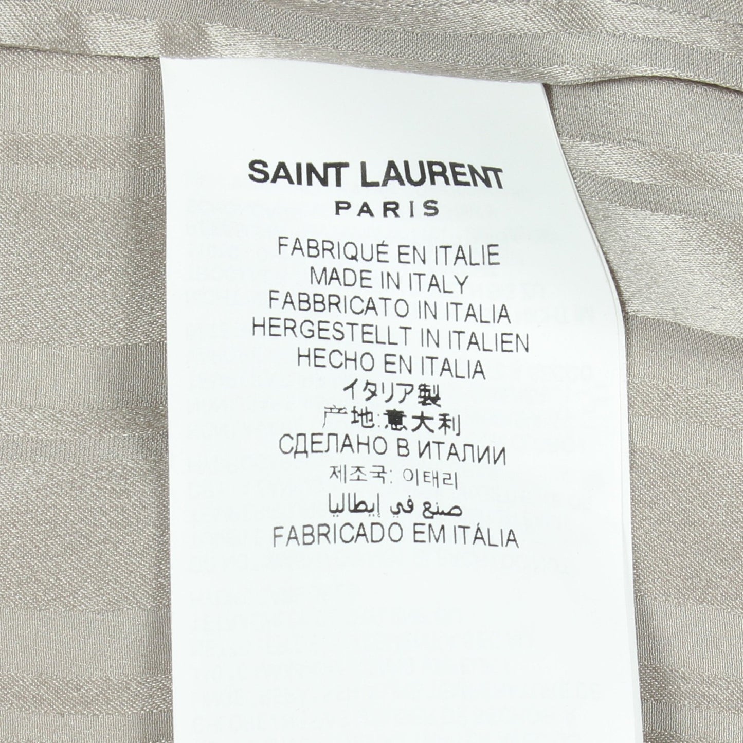 ストライプ ボウタイ付き プルオーバー シャツ シルク グレー サンローランパリ トップス SAINT LAURENT PARIS