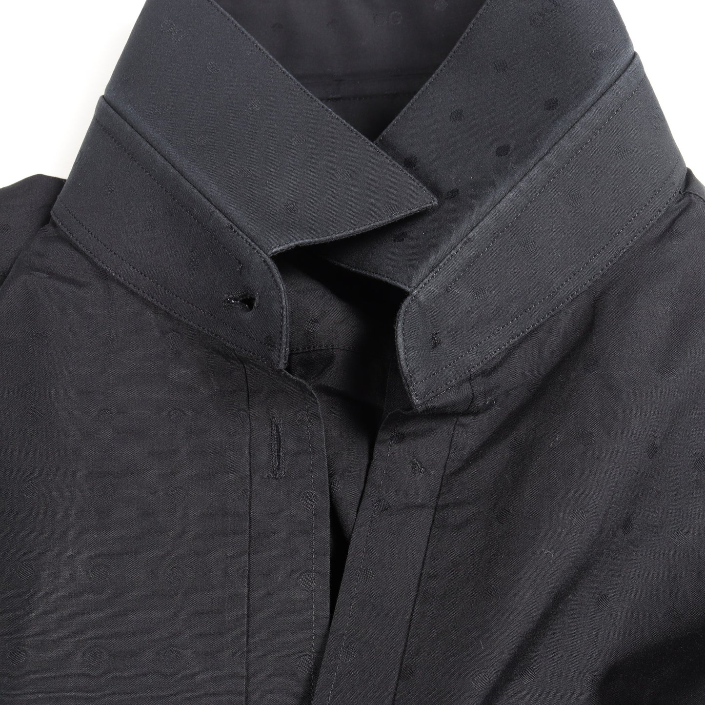 SARTORIA ドット 長袖 シャツ コットン ブラック ドルチェアンドガッバーナ