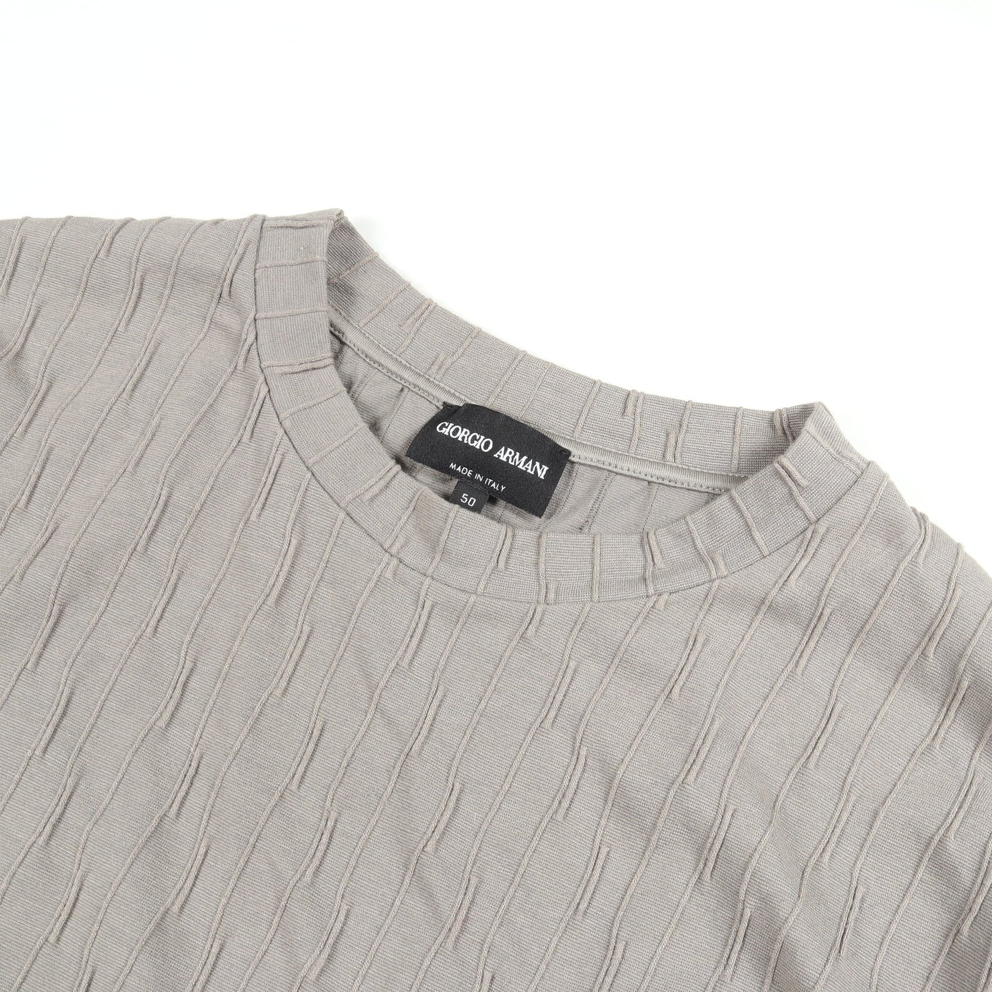 ストライプ 半袖Tシャツ ビスコース ナイロン グレー ジョルジオアルマーニ トップス GIORGIO ARMANI