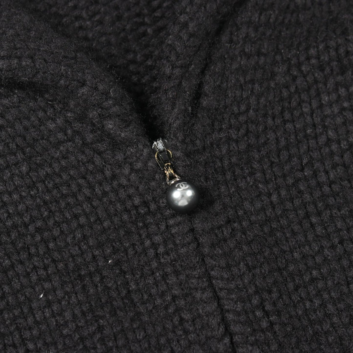 ジップアップ ニット コート カシミヤ ブラック シャネル アウター CHANEL