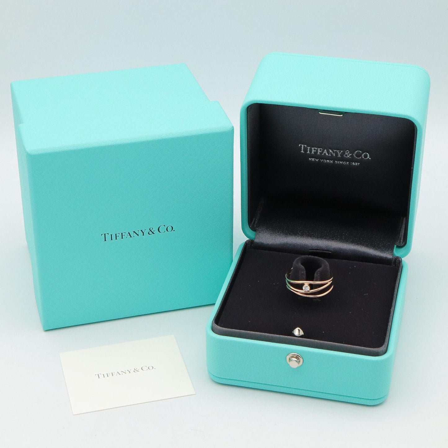 ウェーブ 3ロウ ダイヤ リング リング 指輪 K18PG ダイヤモンド クリア ピンクゴールド ティファニー アクセサリー TIFFANY & Co.