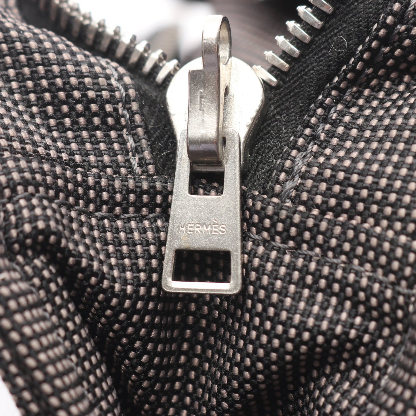 エールラインPM ハンドバッグ トートバッグ ナイロンキャンバス ダークグレー シルバー金具 エルメス バッグ HERMES