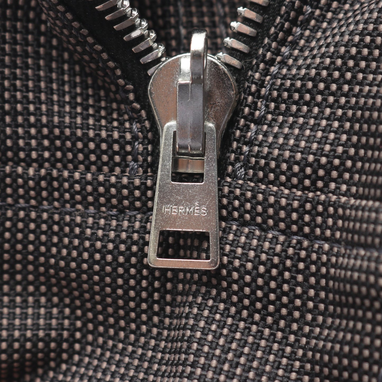 エールラインMM ハンドバッグ トートバッグ ナイロンキャンバス ダークグレー シルバー金具 エルメス バッグ HERMES