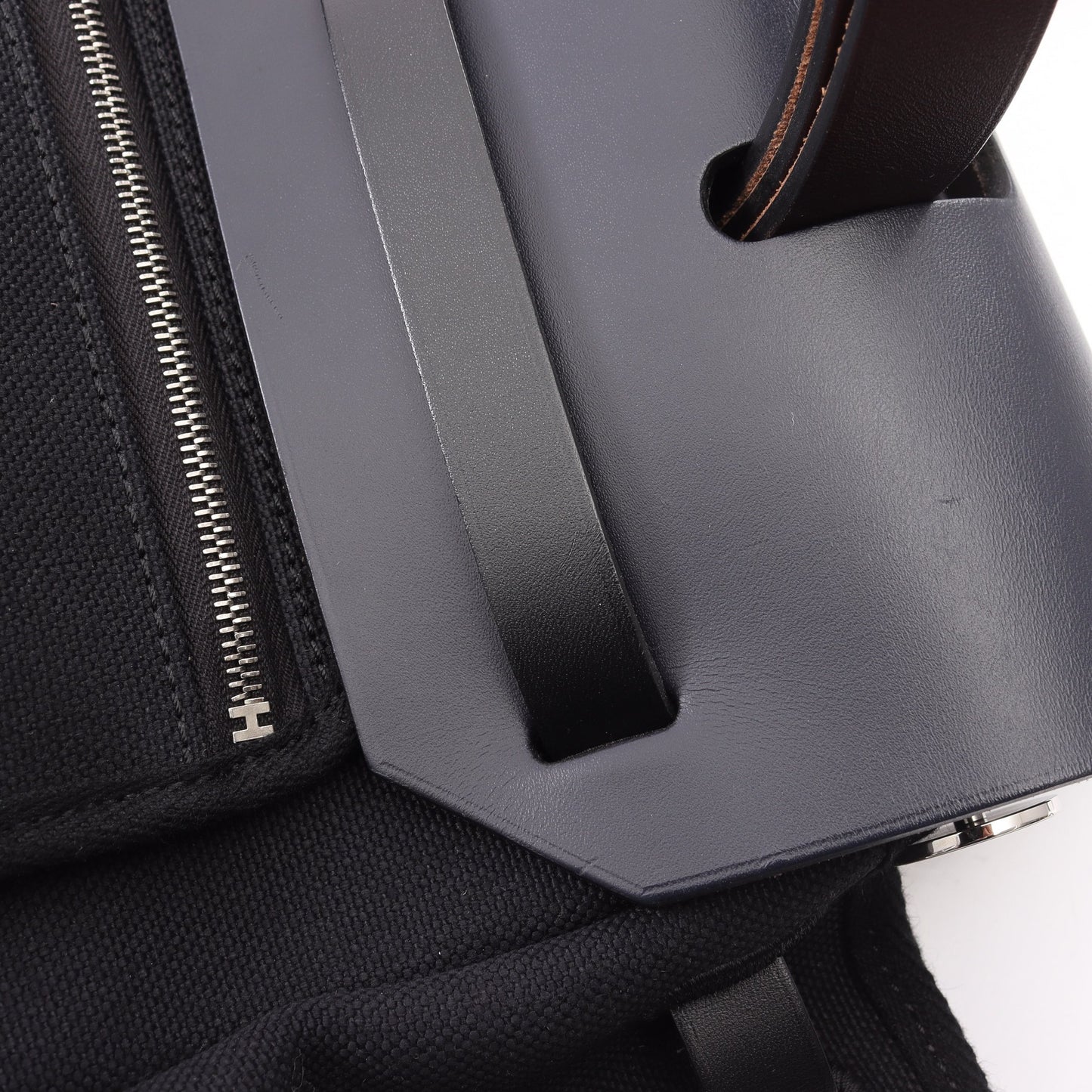 エールバッグジップPM ブルーニュイ 2WAY ハンドバッグ トワルミリタリー ヴァッシュハンター ブラック ネイビー シルバー金具 Y刻印 エルメス バッグ HERMES