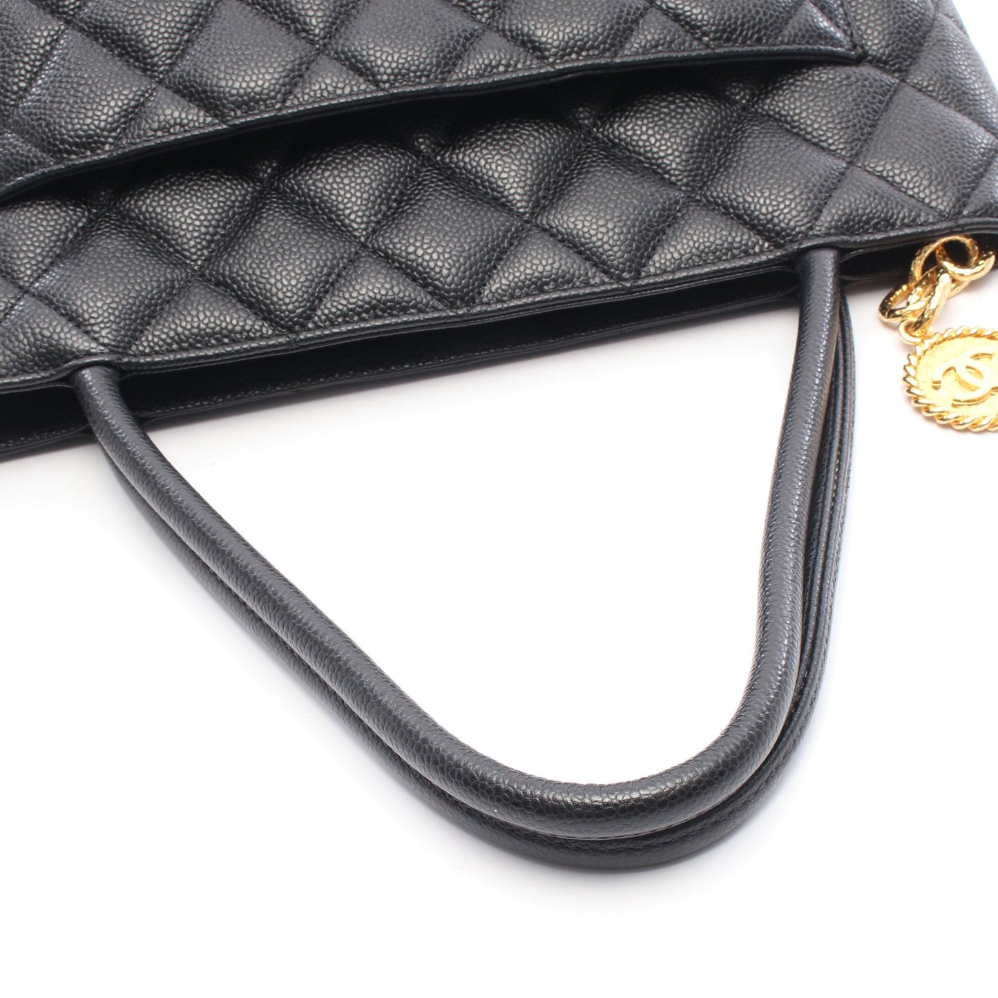 復刻トート ハンドバッグ トートバッグ キャビアスキン ブラック ゴールド金具 シャネル バッグ CHANEL