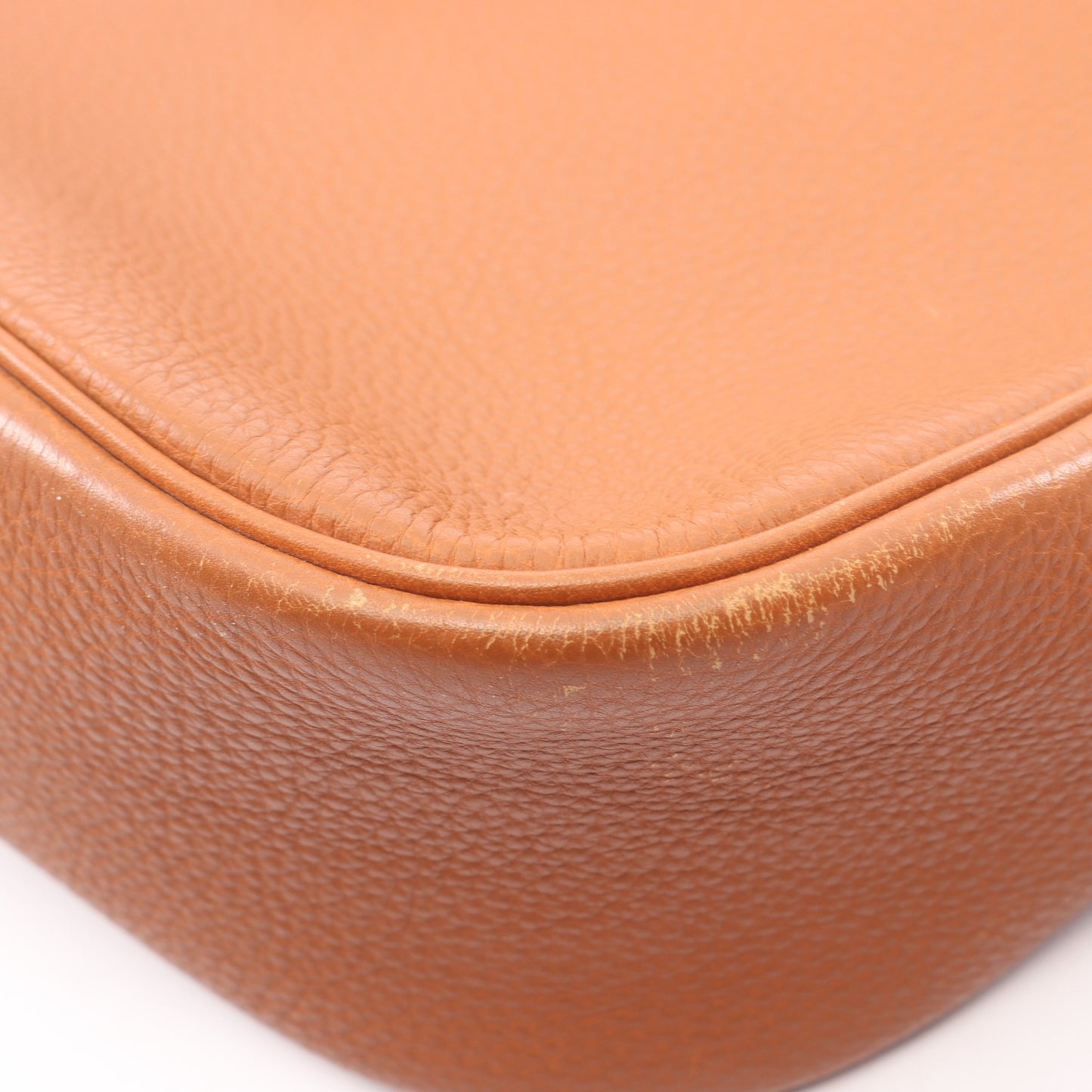 クリスティーヌ ゴールド ショルダーバッグ トゴ ブラウン シルバー金具 □C刻印 エルメス バッグ HERMES