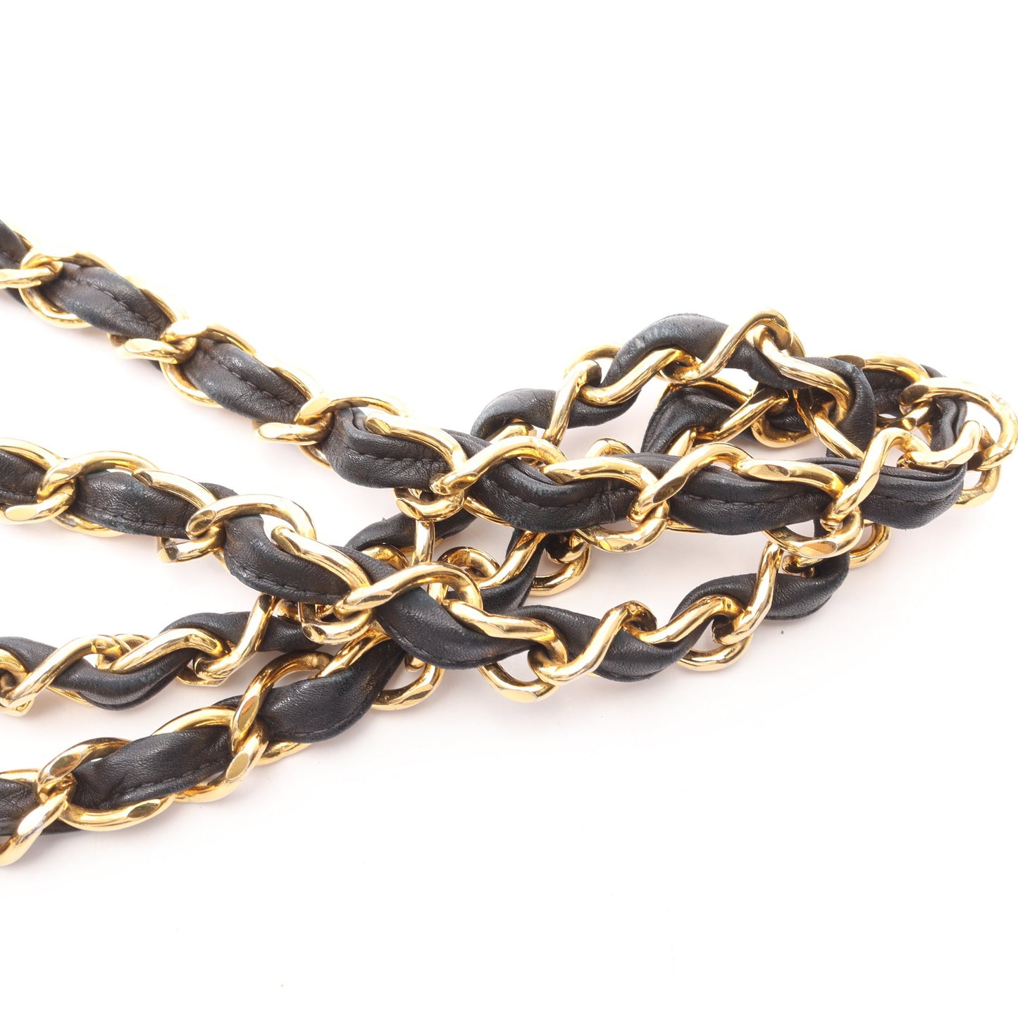 デカマトラッセ34 Wチェーンショルダーバッグ ラムスキン ブラック ゴールド金具 ヴィンテージ シャネル バッグ CHANEL