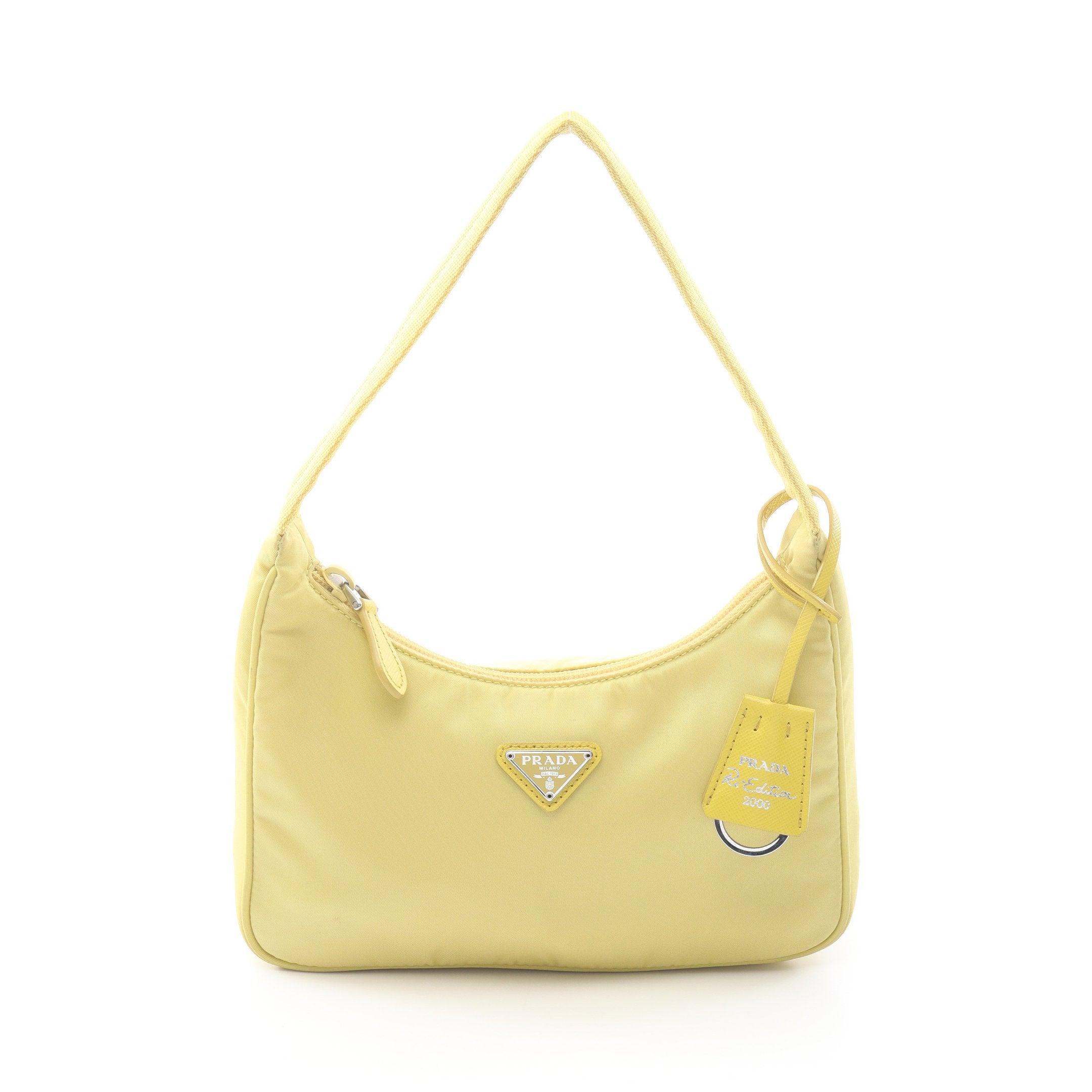 PRADA プラダ ナイロン ハンドバッグ 黄色 イエロー A1365A2 Re-Edition 2005 チェーンショルダーバッグ ナイロン レザー イエロー