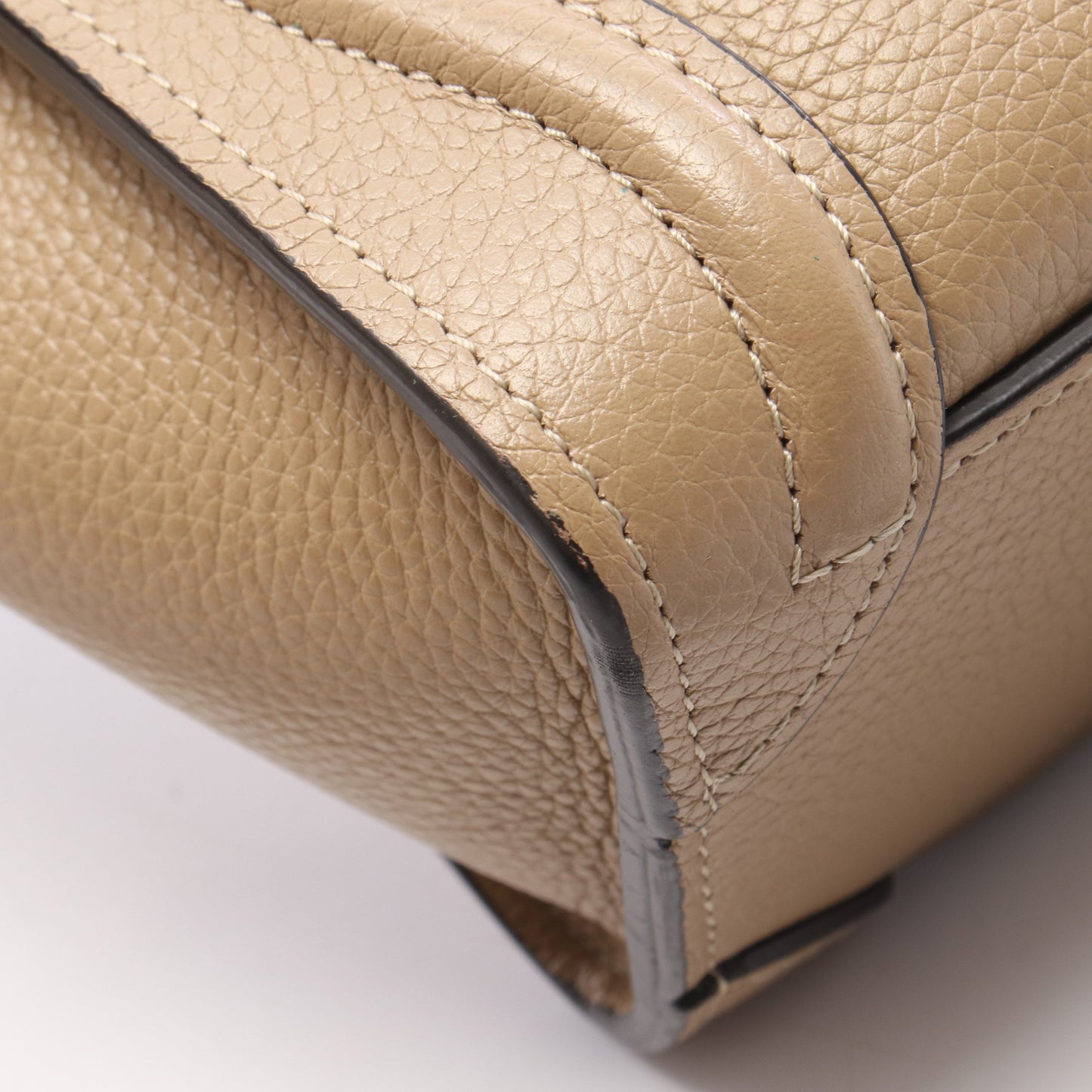 ラゲージ ナノショッパー 2WAY ハンドバッグ レザー ベージュ セリーヌ バッグ CELINE