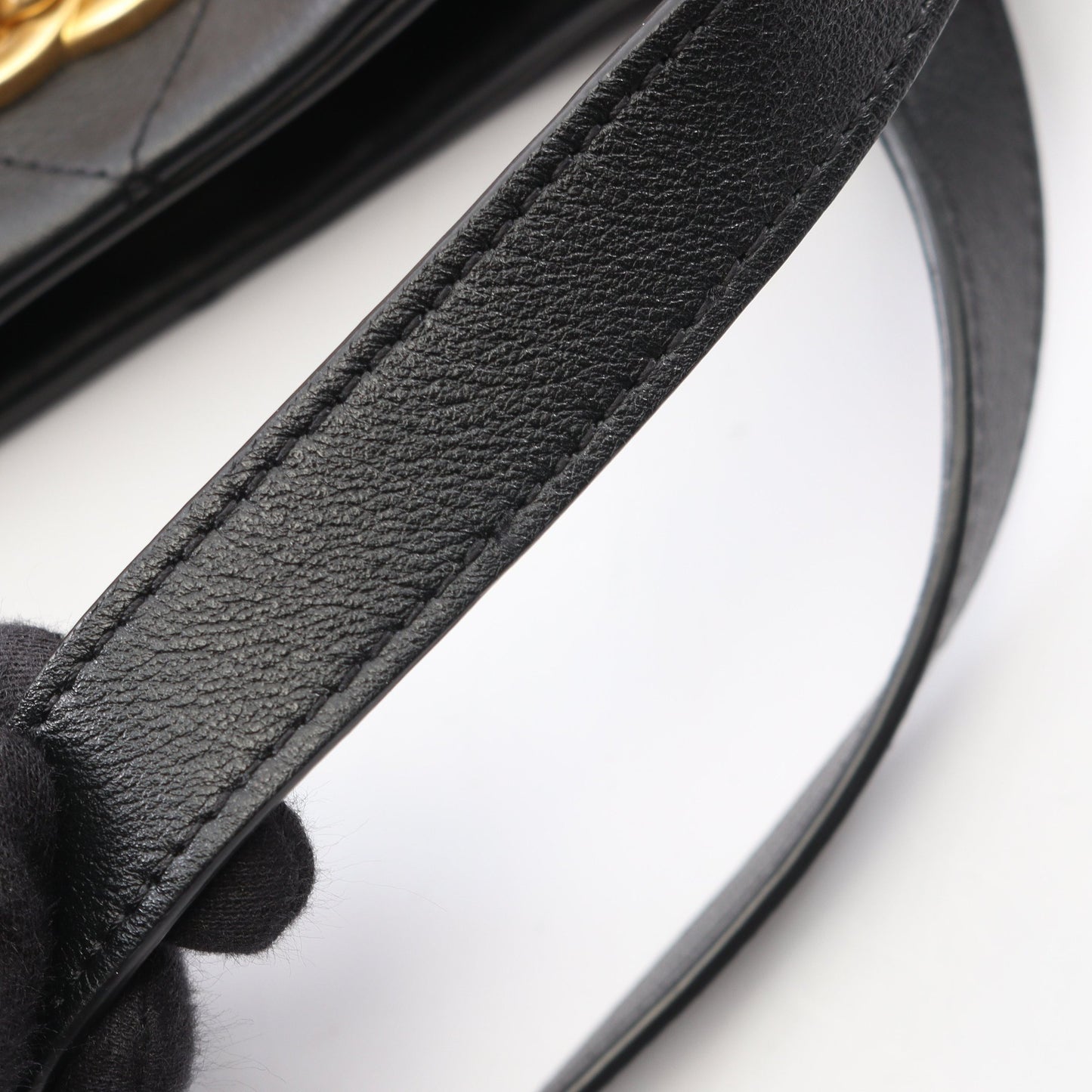 マトラッセ マキシショッピング 2WAY チェーンショルダーバッグ チェーントートバッグ ラムスキン ブラック ゴールド金具 シャネル バッグ CHANEL