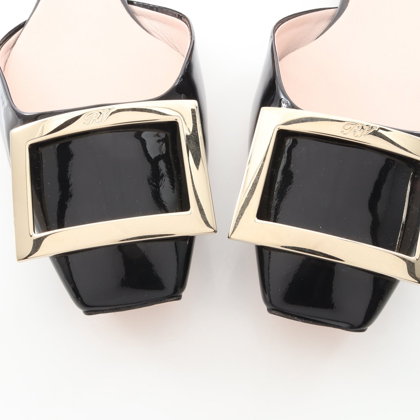 トランペット バレリーナ フラットシューズ エナメルレザー ブラック ロジェヴィヴィエ シューズ Roger Vivier