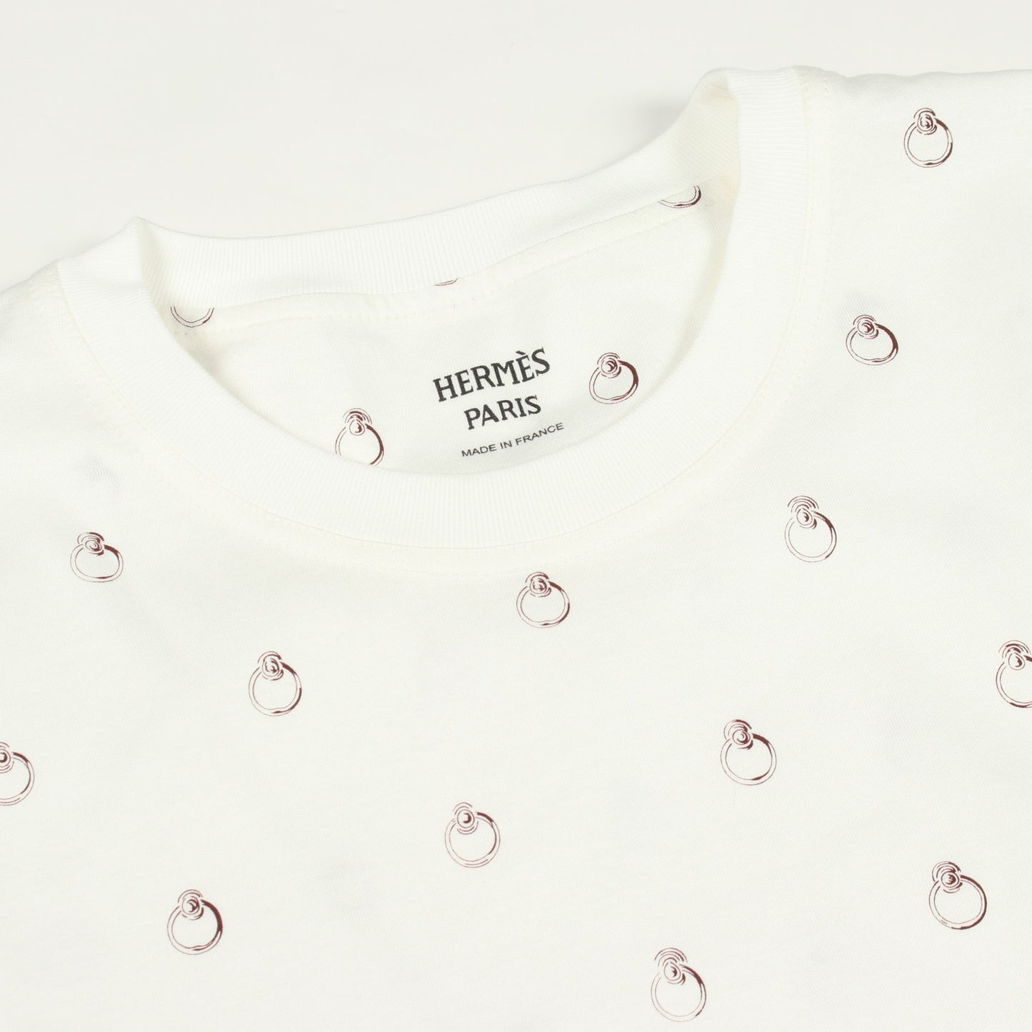 Anno Finesse アノーフィネス 半袖Tシャツ コットン ホワイト ボルドー エルメス トップス HERMES