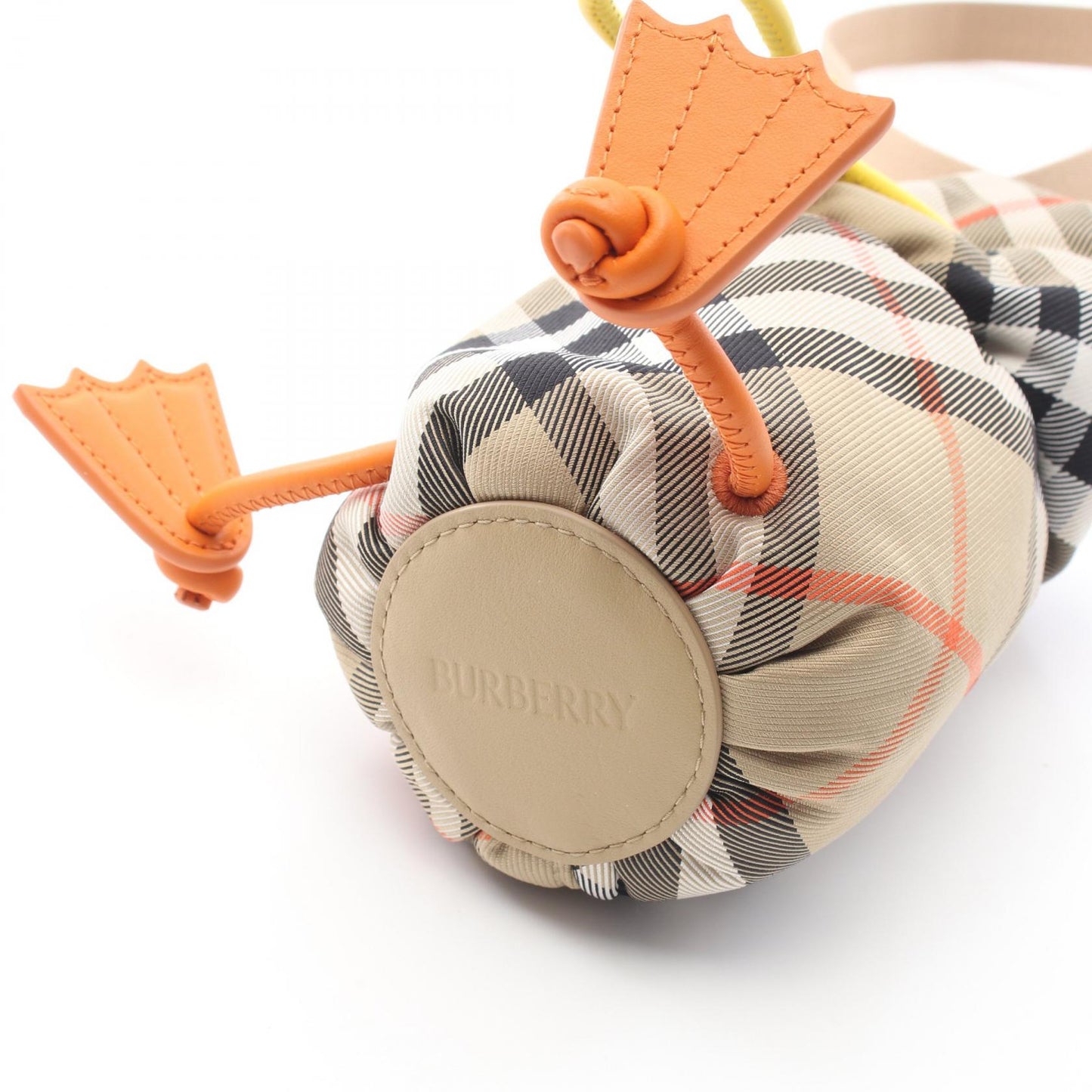 キッズ ダック チェックナイロン ボトルホルダー ポーチ ナイロン レザー ベージュ マルチカラー バーバリー 財布・小物 BURBERRY