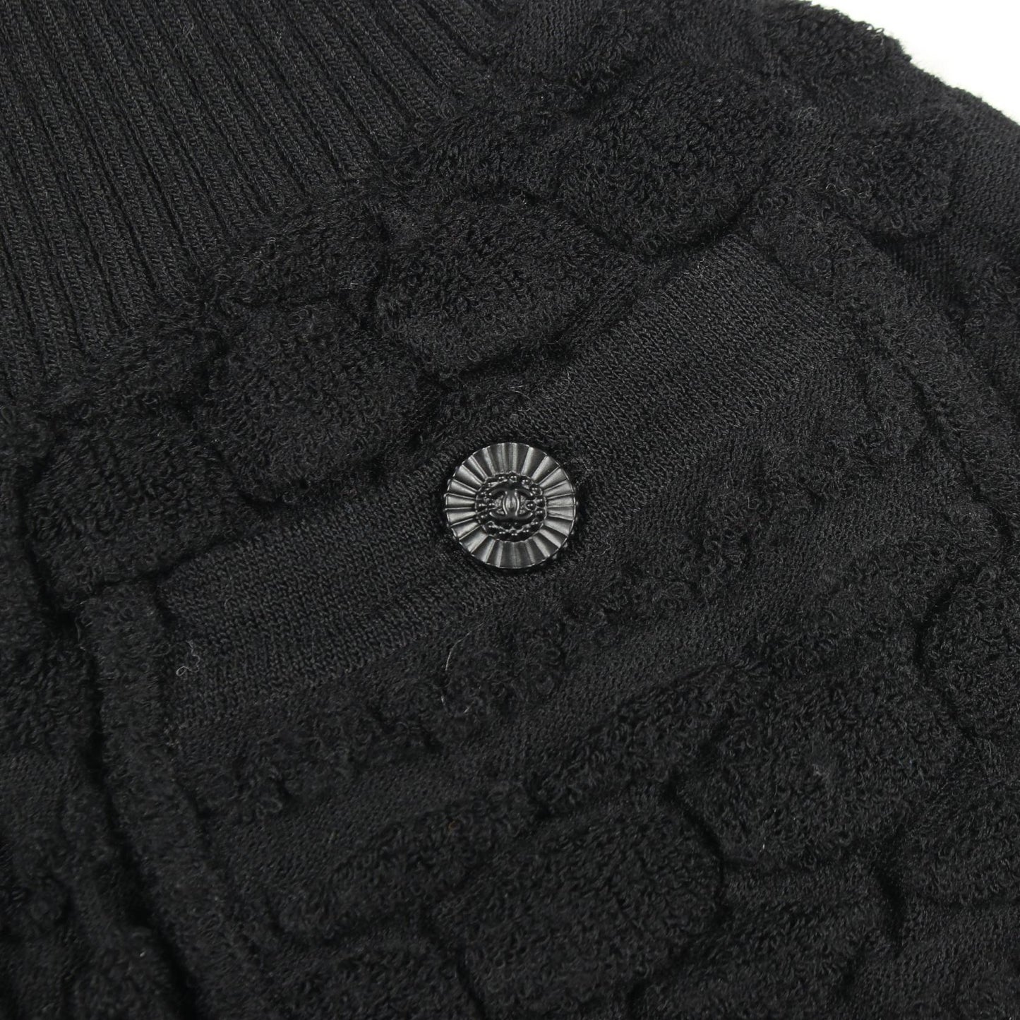 09A ココマークボタン ニット スカート ウール ブラック シャネル ボトムス CHANEL