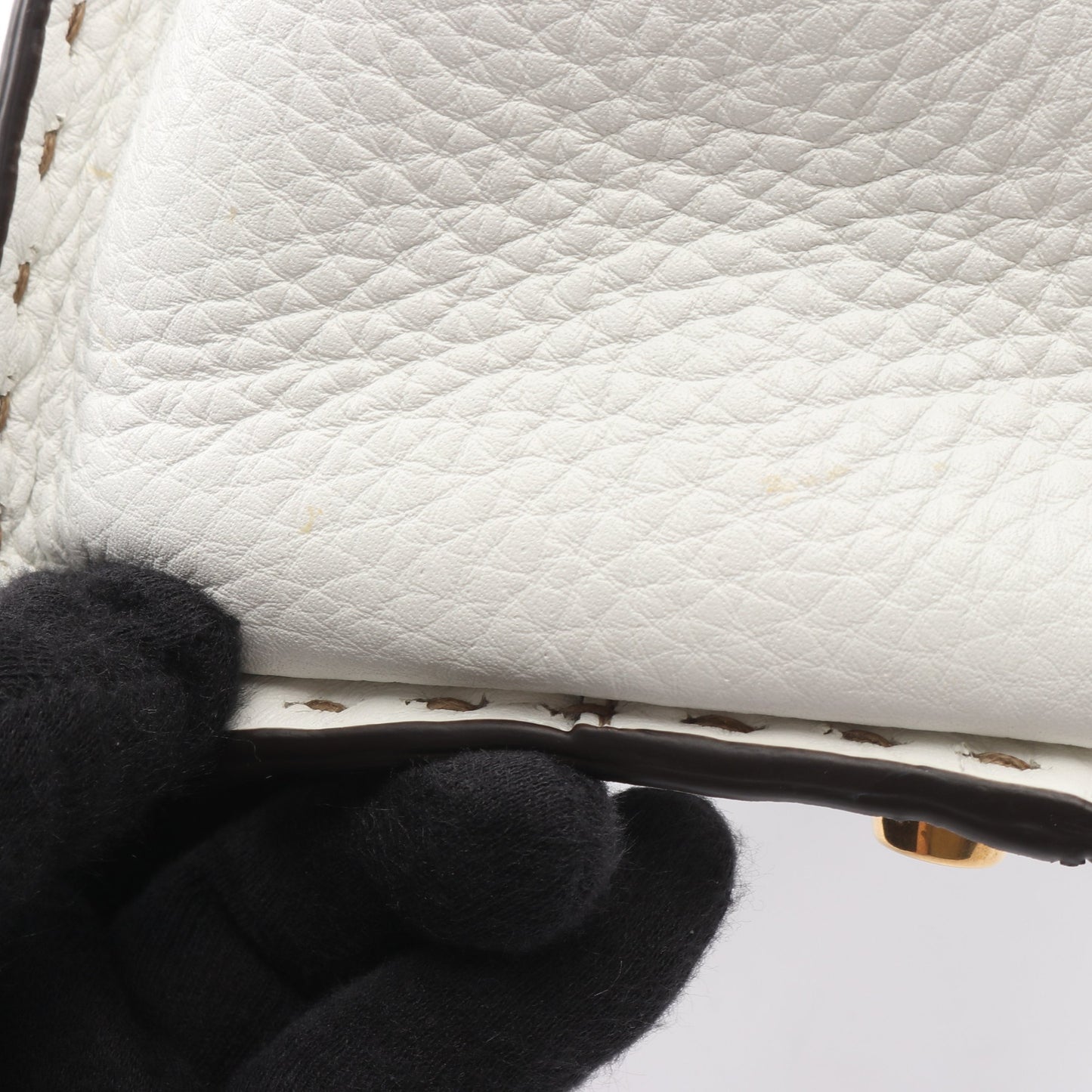 ピーカブー レギュラー セレリア 2WAY ハンドバッグ レザー ホワイト ネイビー フェンディ バッグ FENDI