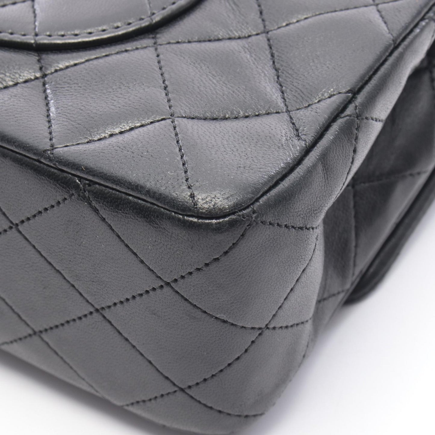 マトラッセ Wフラップ Wチェーンショルダーバッグ ラムスキン ブラック ゴールド金具 シャネル バッグ CHANEL