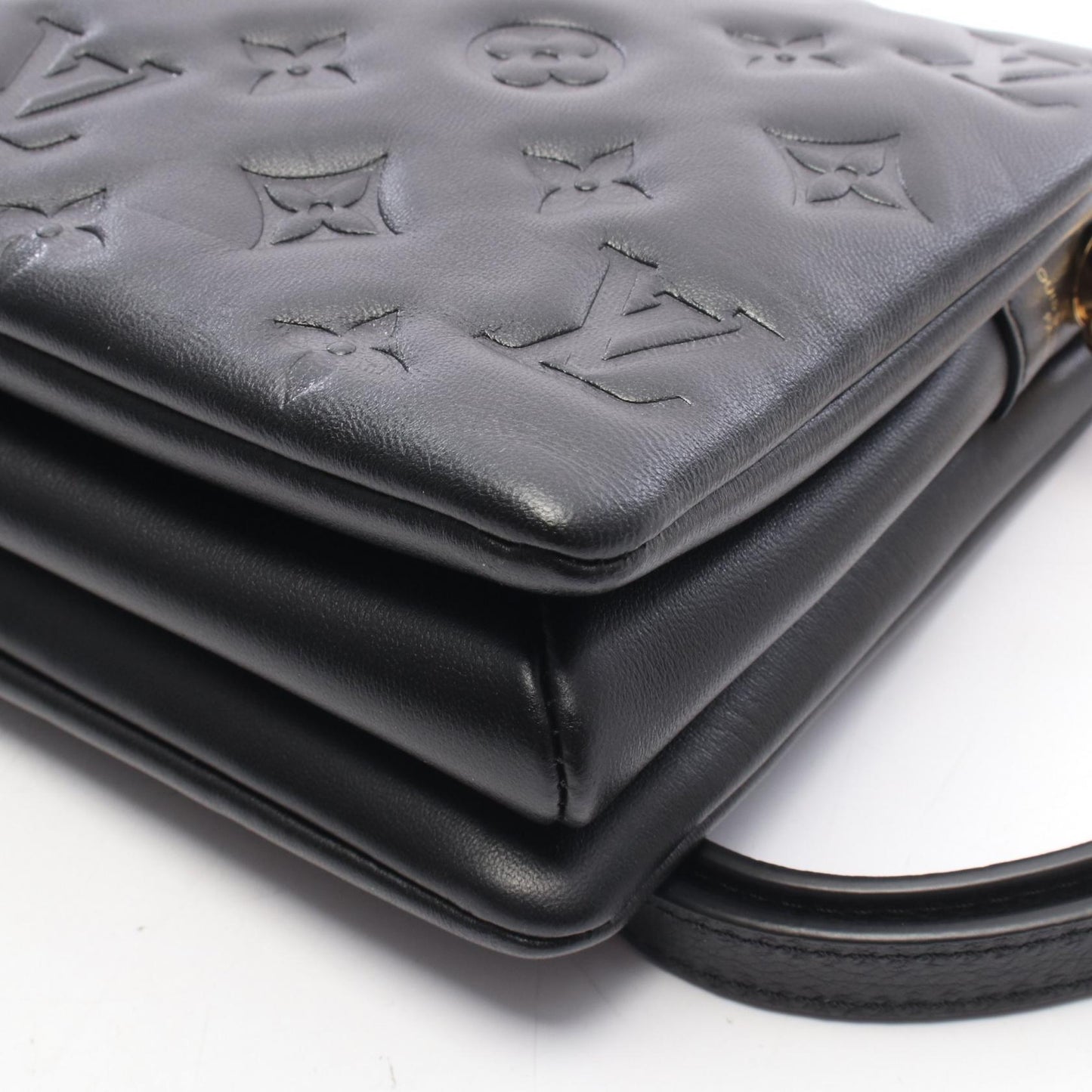 クッサンBB モノグラムエンボス ノワール 2WAY チェーンショルダーバッグ レザー ブラック ルイヴィトン バッグ LOUIS VUITTON