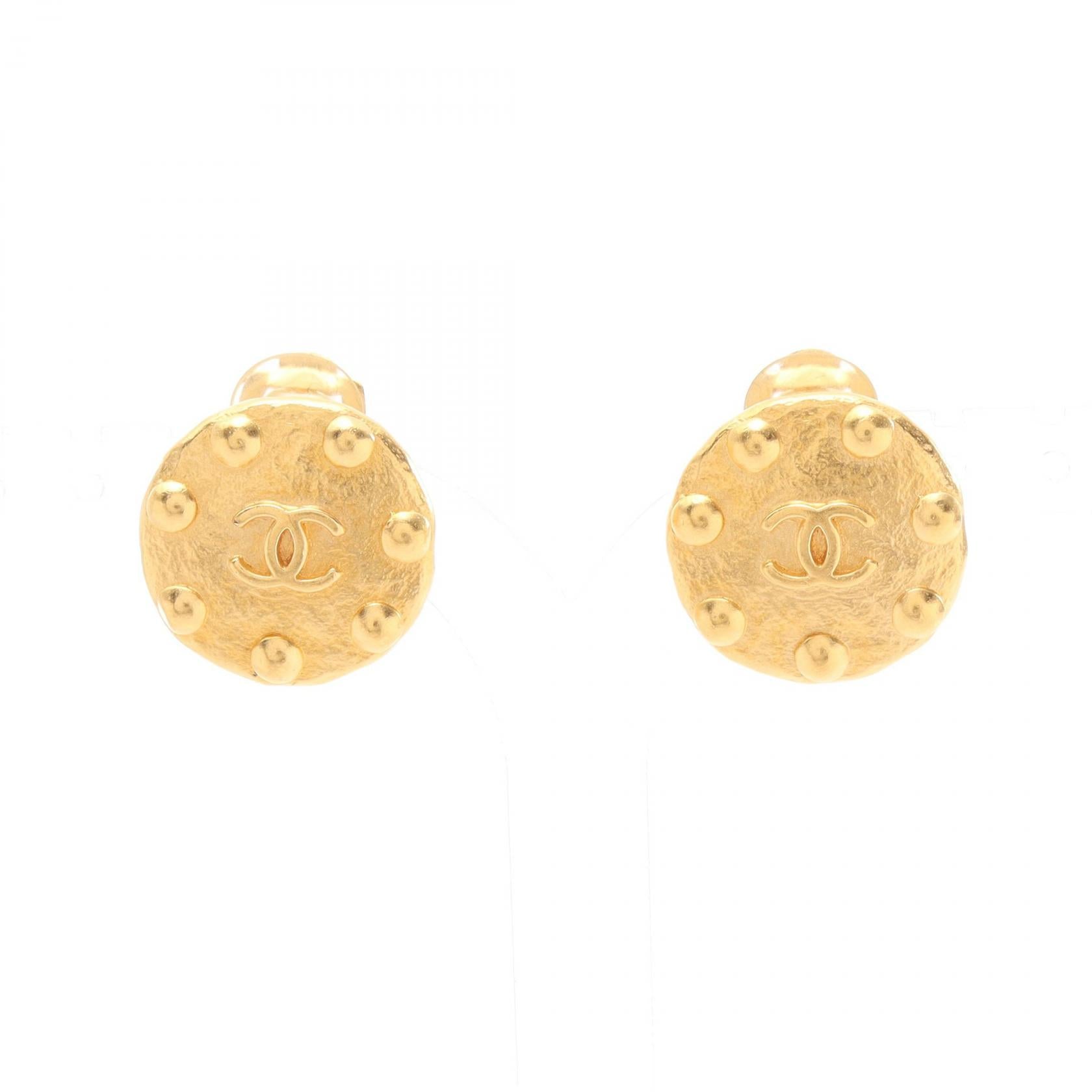 1円】CHANEL シャネル CCココマーク ラウンド イヤリング ゴールド