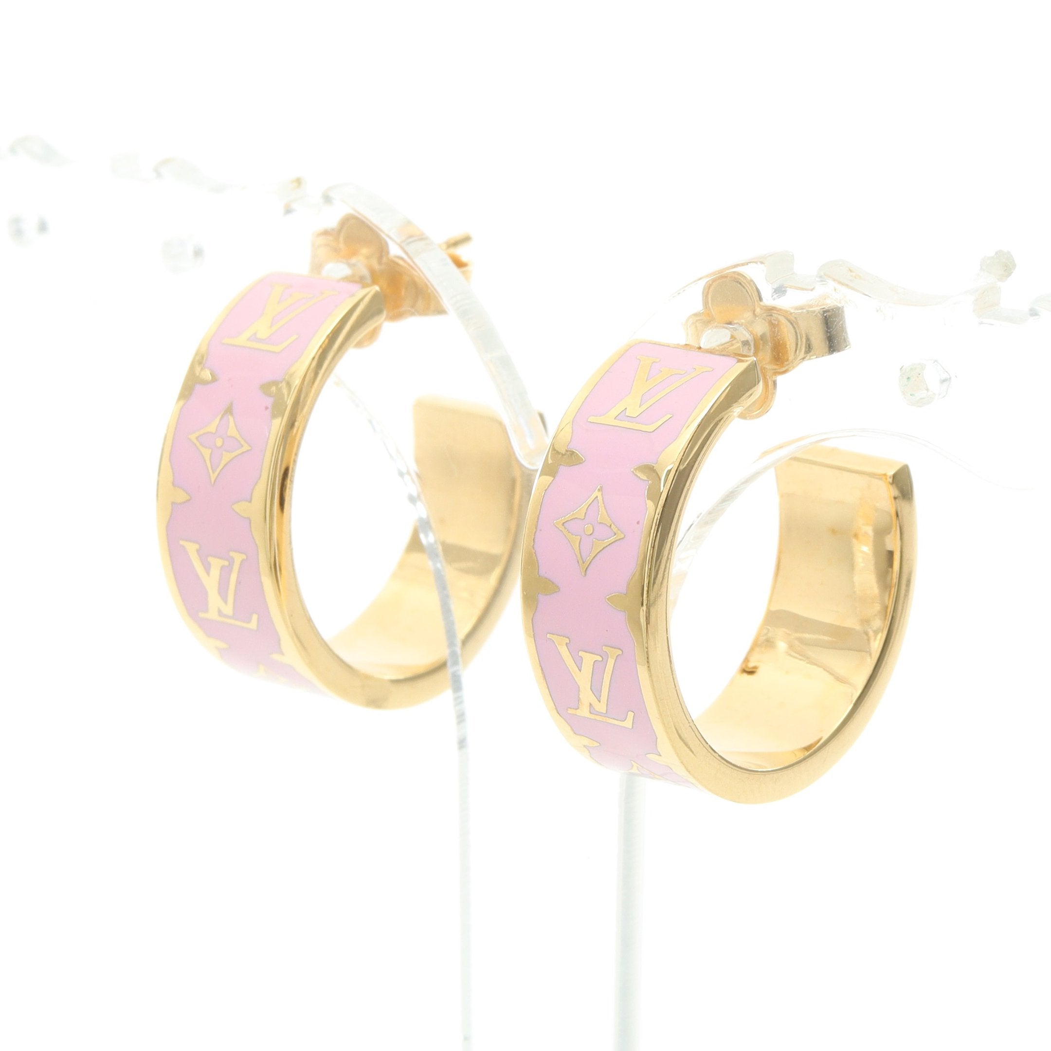 ナノグラム エナメル フープ ピアス GP ピンク ゴールド ルイヴィトン
